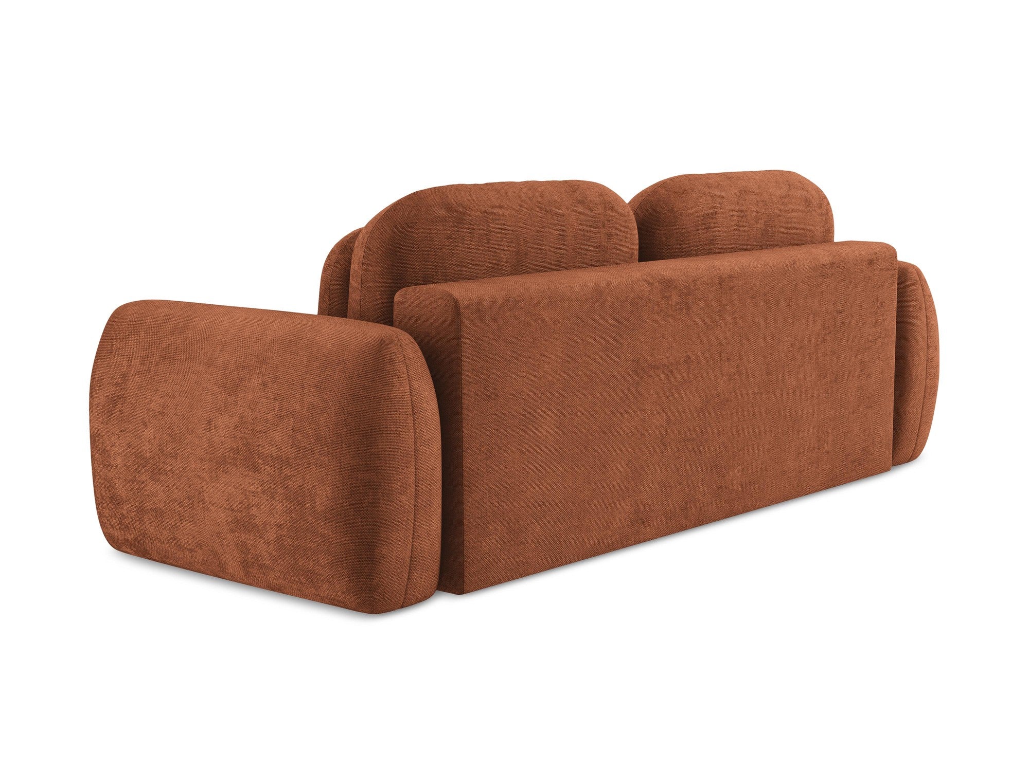 3-Seater Sofa with Sleeping Function LOHI Terracotta Chenille