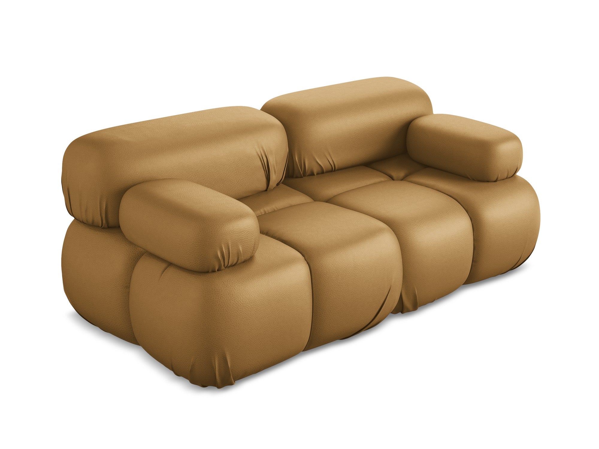 Modular 2-Seater Sofa LOKUA in Caramel Eco-Leather
