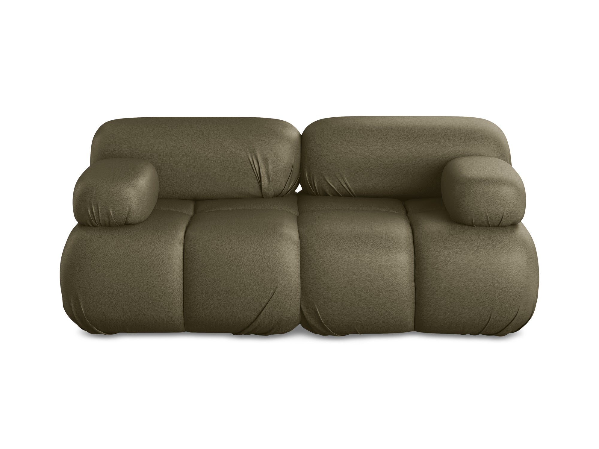 Modular 2-Seater Sofa LOKUA in Olive Eco-Leather
