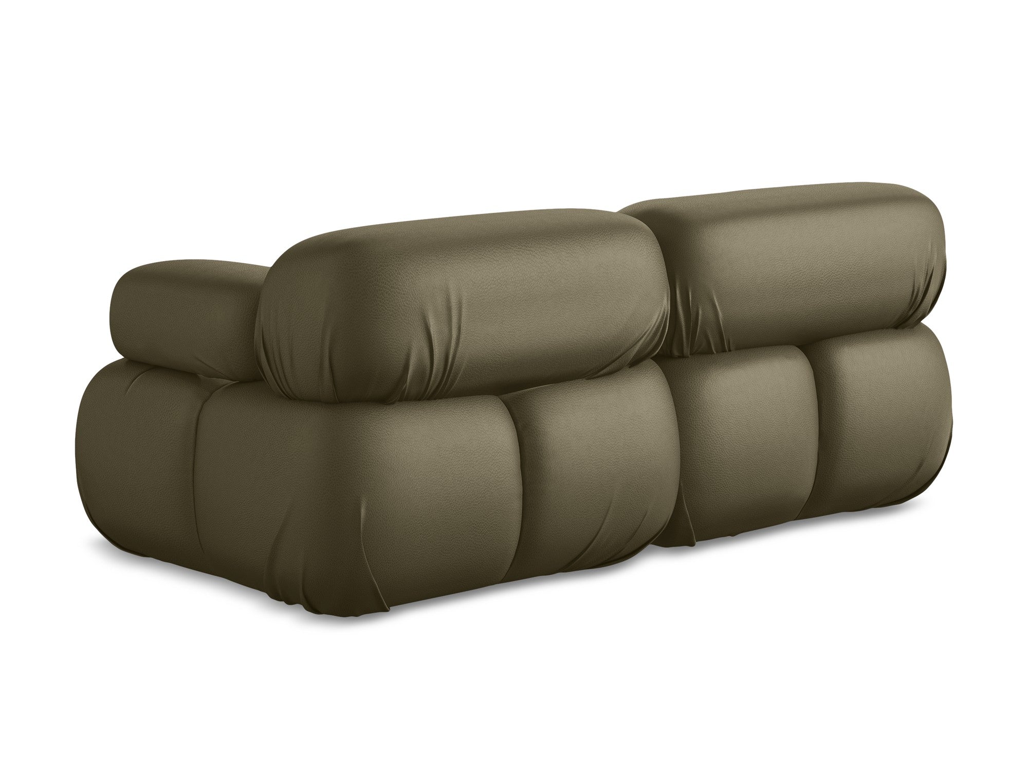 Modular 2-Seater Sofa LOKUA in Olive Eco-Leather