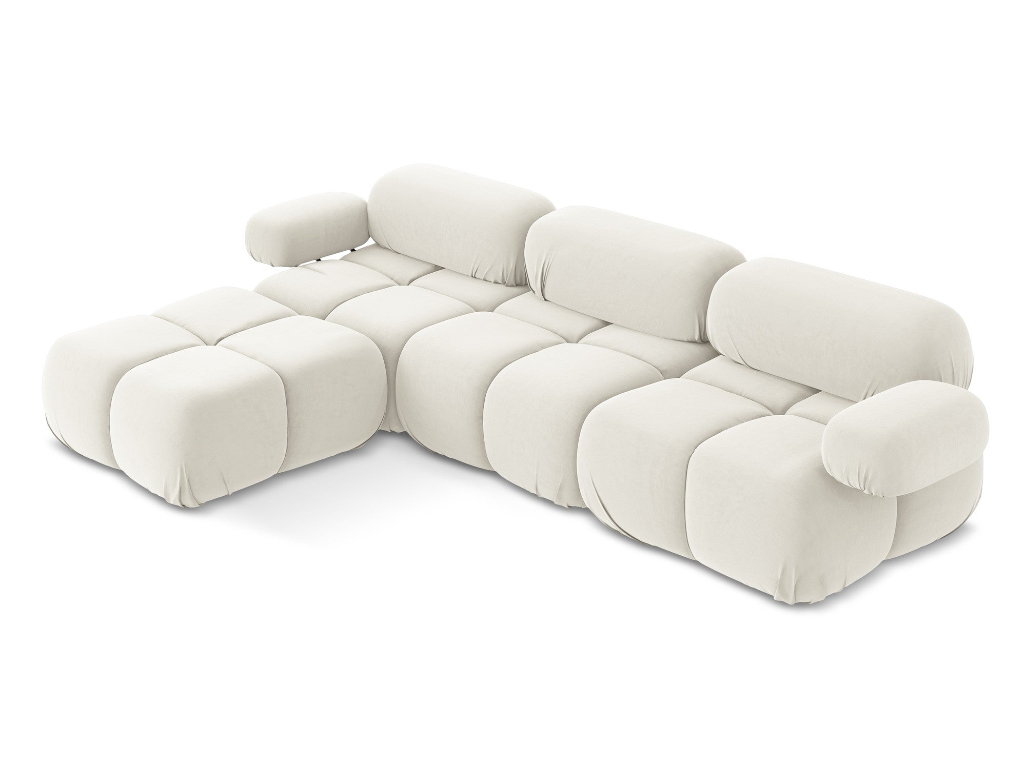 Universal velvet modular corner sofa LOKUA light beige