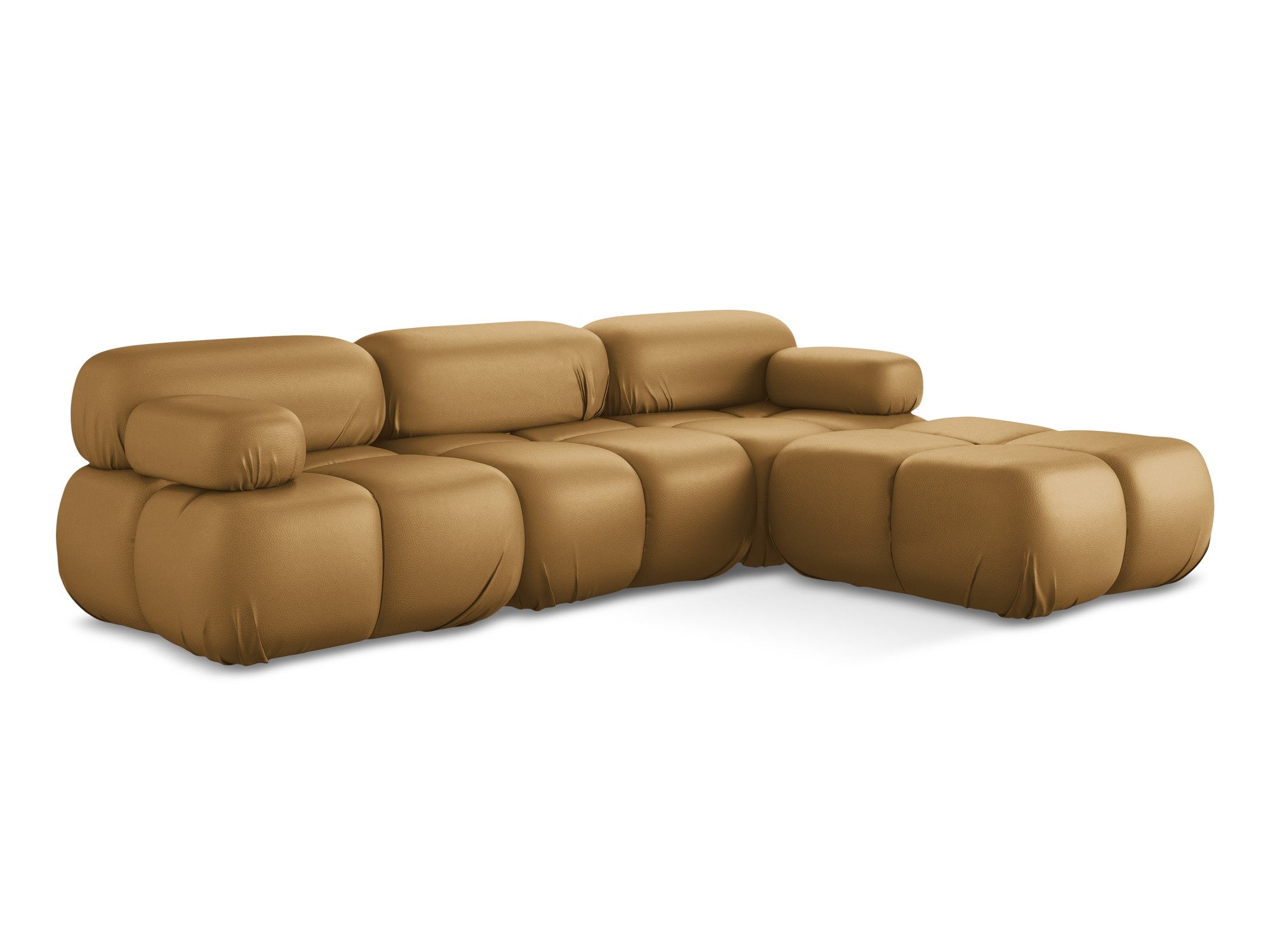 Universal modular corner sofa LOKUA caramel eco-leather
