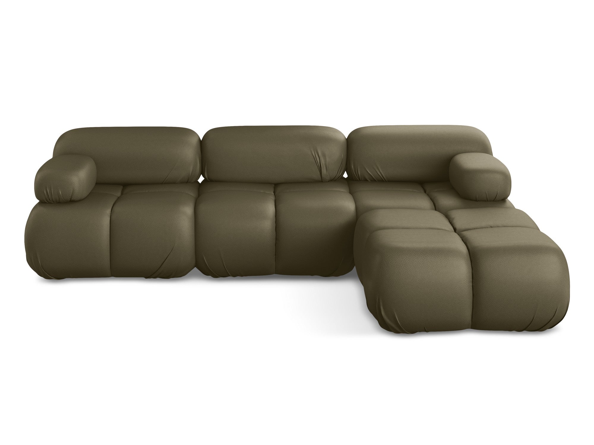 Universal modular corner sofa LOKUA olive eco-leather