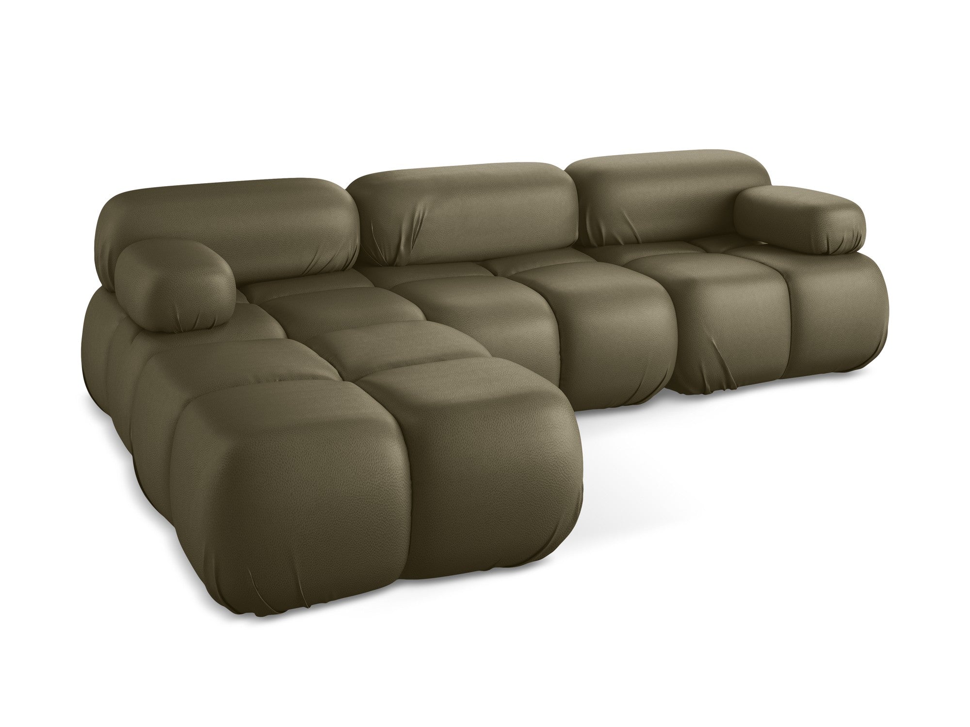 Universal modular corner sofa LOKUA olive eco-leather