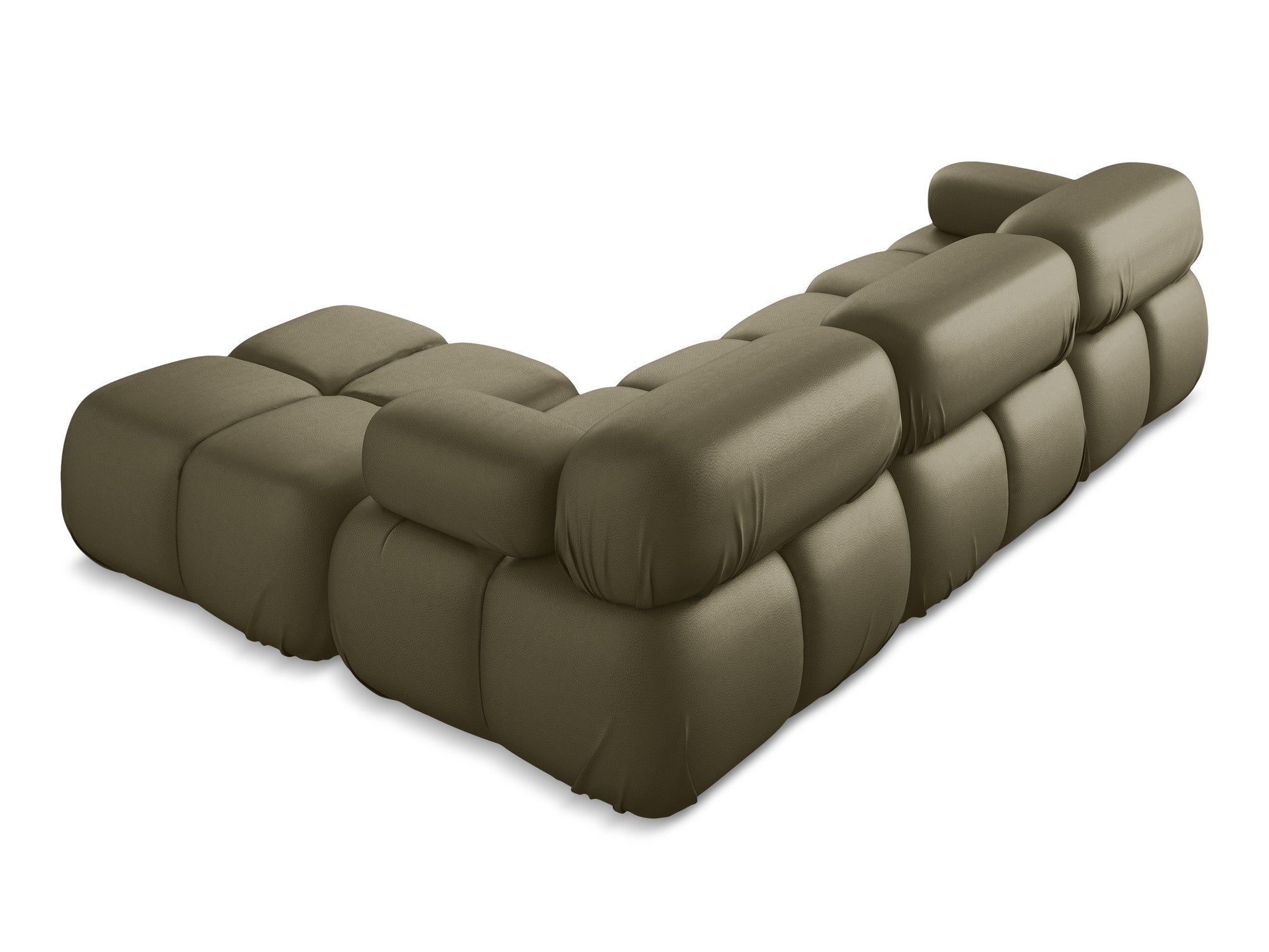 Universal modular corner sofa LOKUA olive eco-leather
