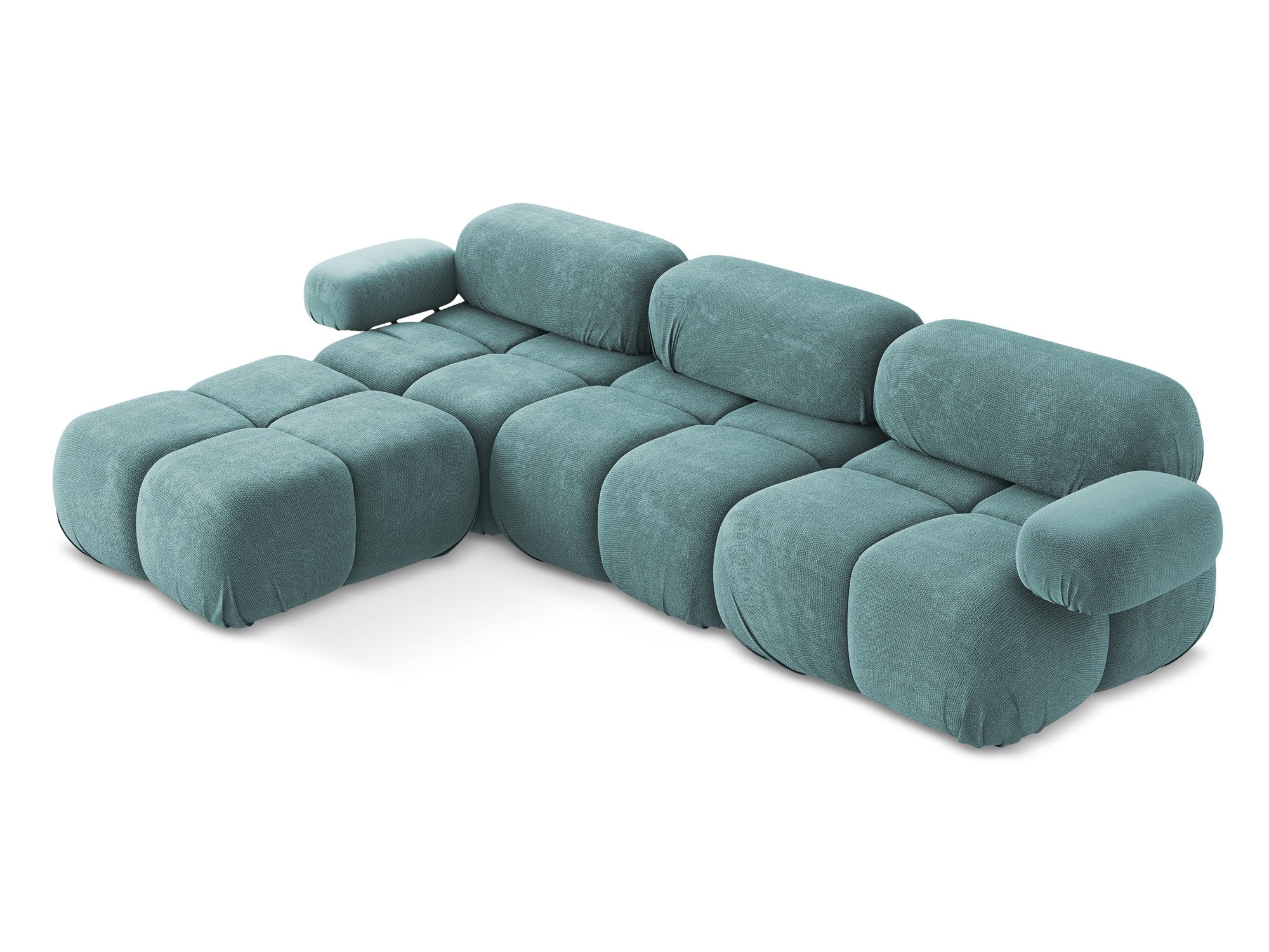 Universal modular corner sofa LOKUA denim blue chenille