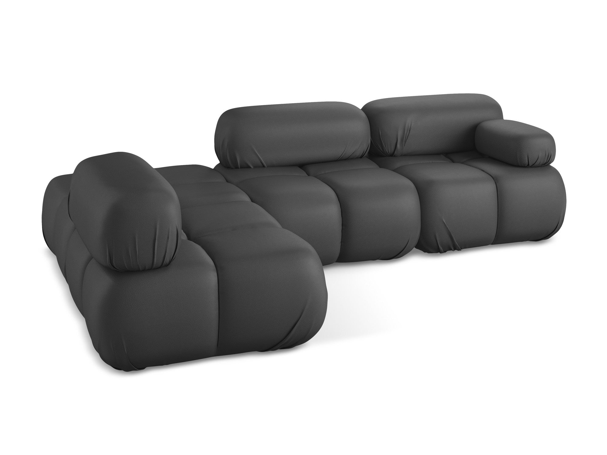 Left-sided modular corner sofa LOKUA in gray eco-leather