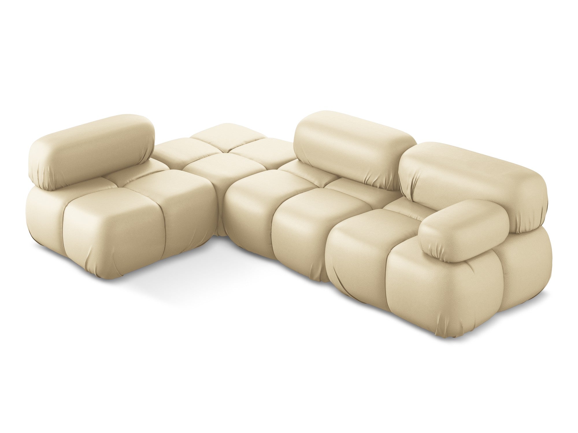 Left-sided modular corner sofa LOKUA beige eco-leather