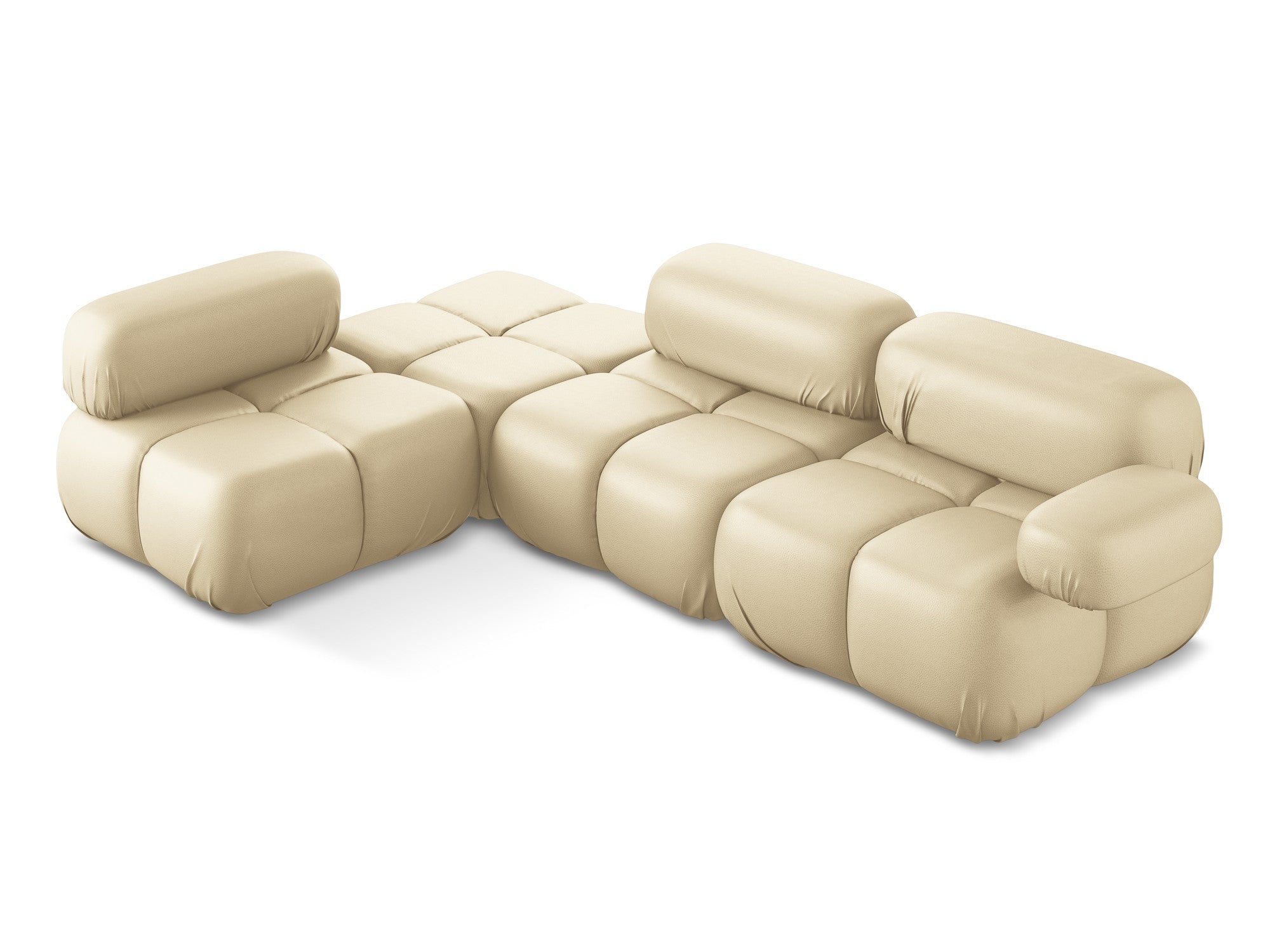 Left-sided modular corner sofa LOKUA beige eco-leather