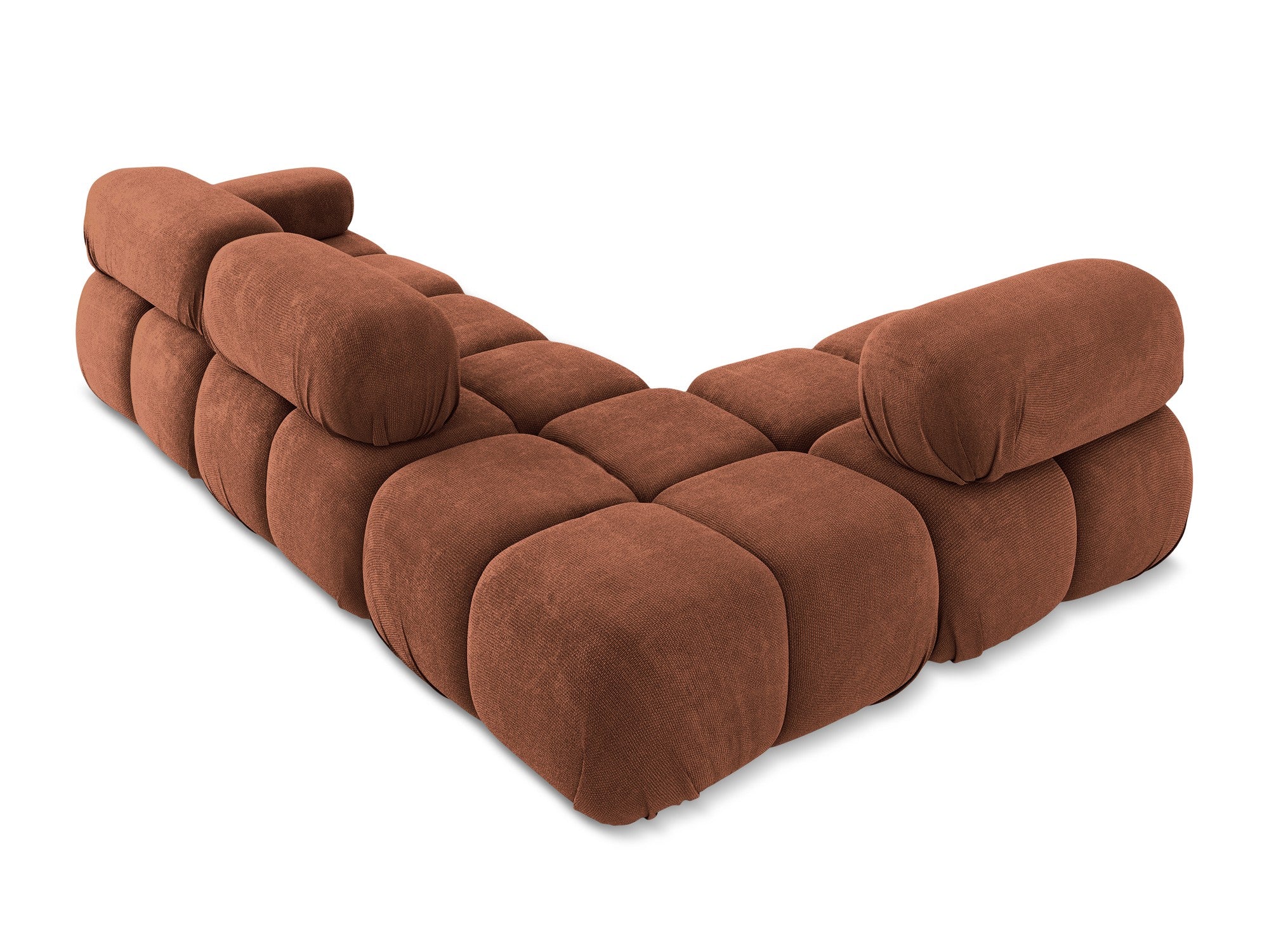 Left-sided modular corner sofa LOKUA terracotta chenille
