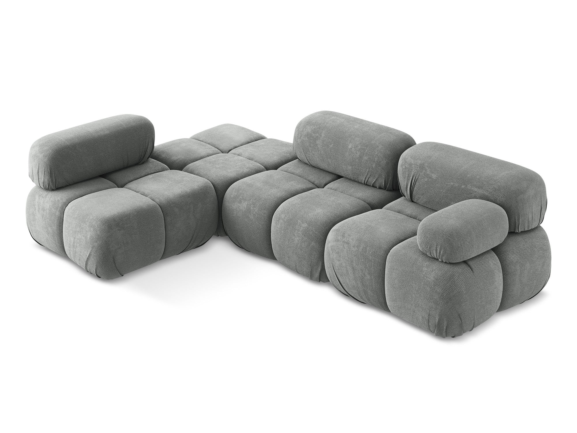 Left-sided modular corner sofa LOKUA gray chenille