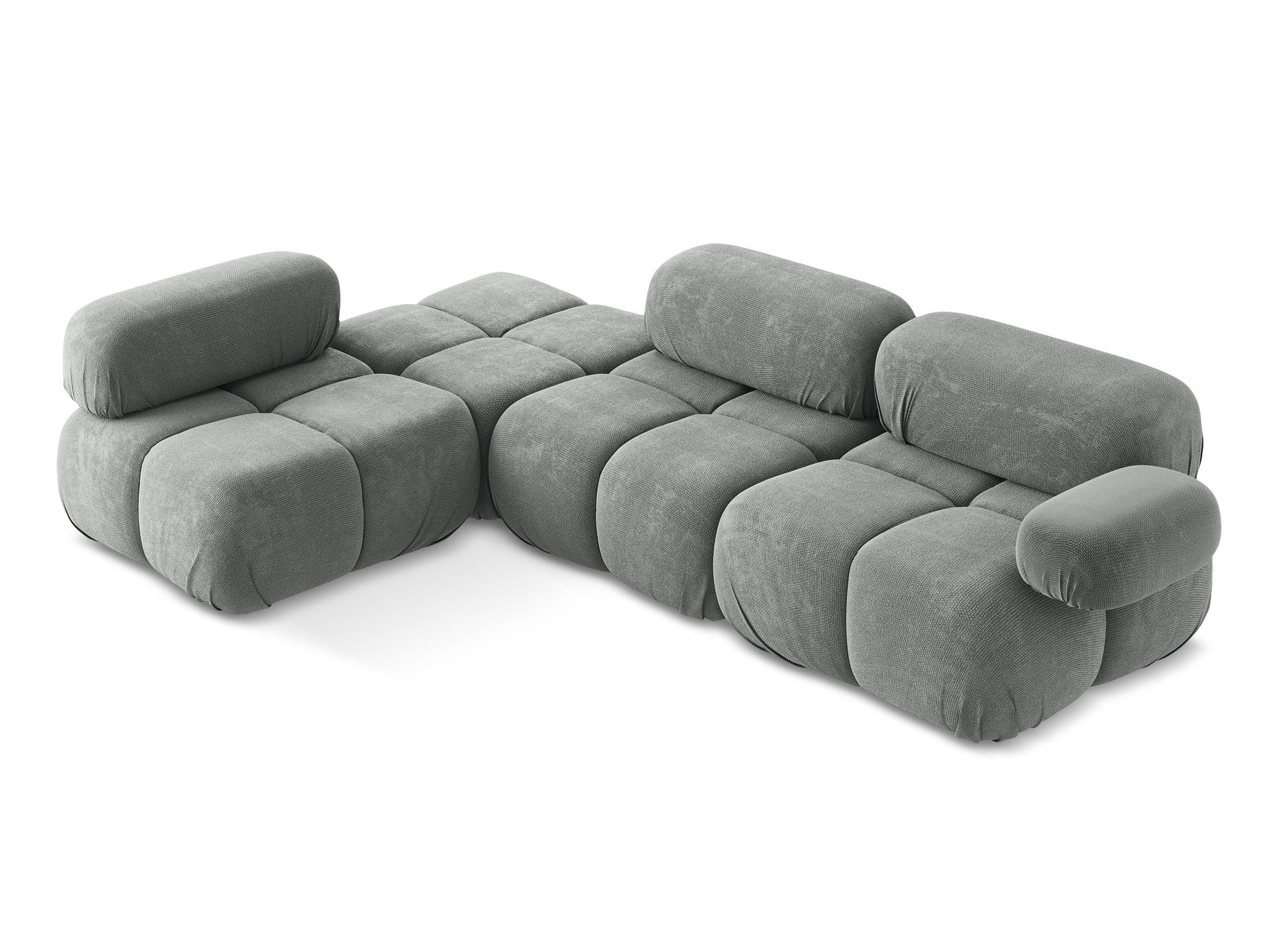 Left-sided modular corner sofa LOKUA gray chenille