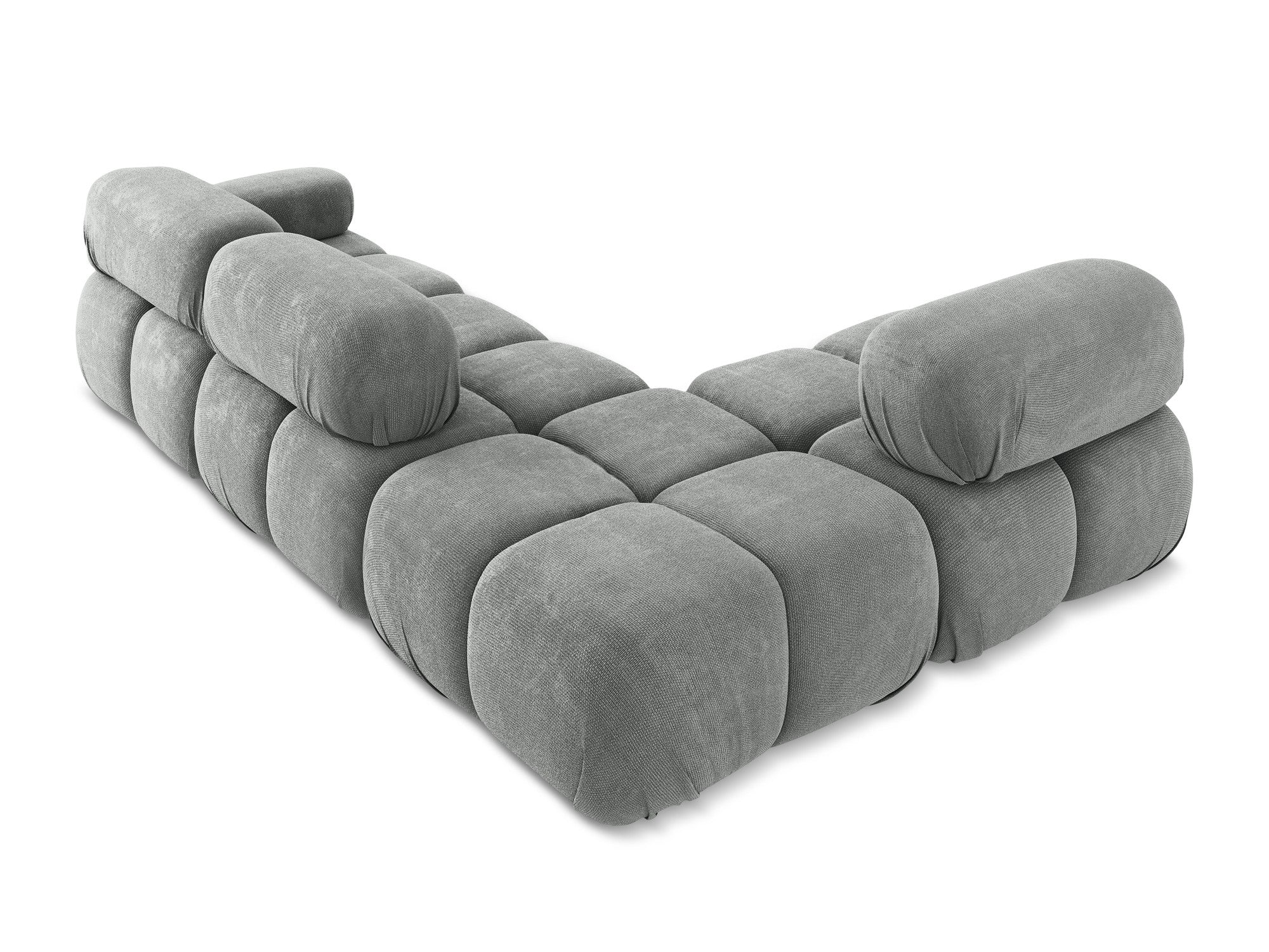 Left-sided modular corner sofa LOKUA gray chenille