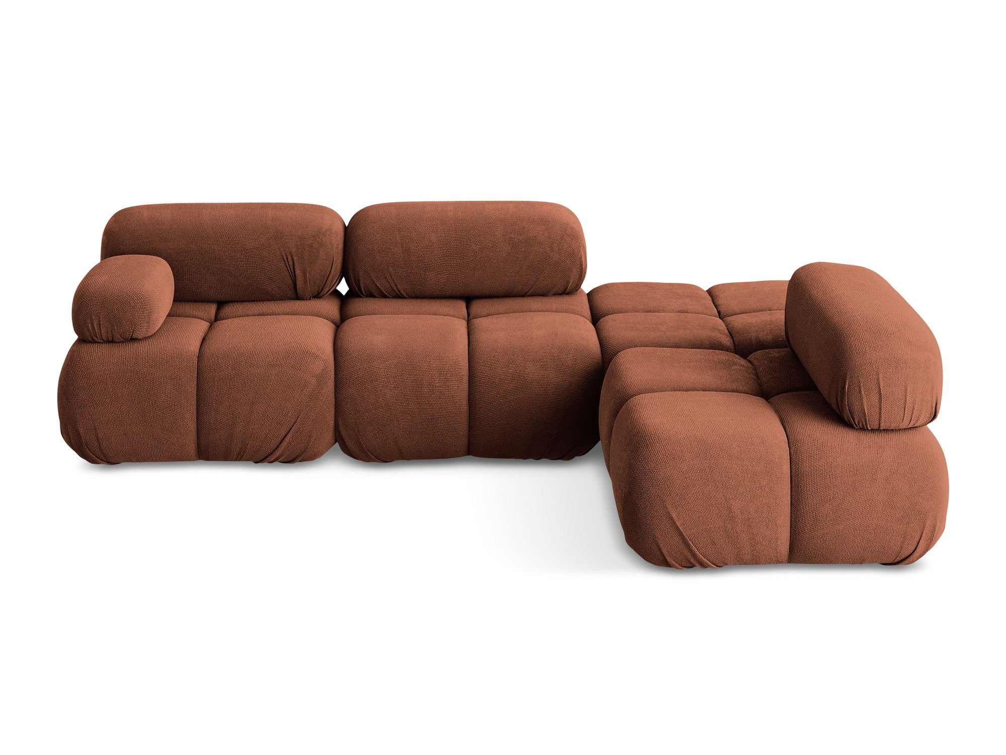 Right-facing modular corner sofa LOKUA terracotta chenille