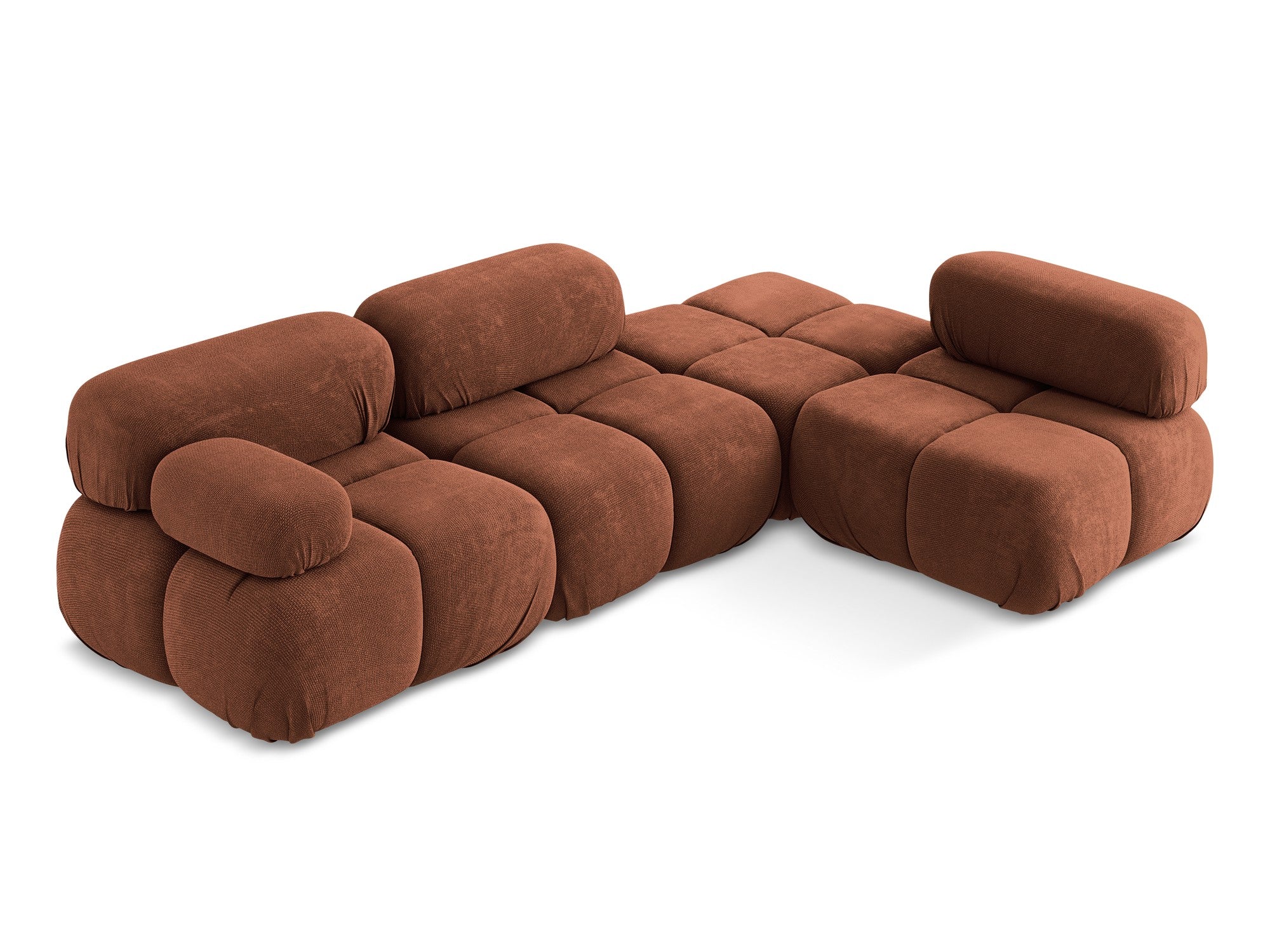 Right-facing modular corner sofa LOKUA terracotta chenille