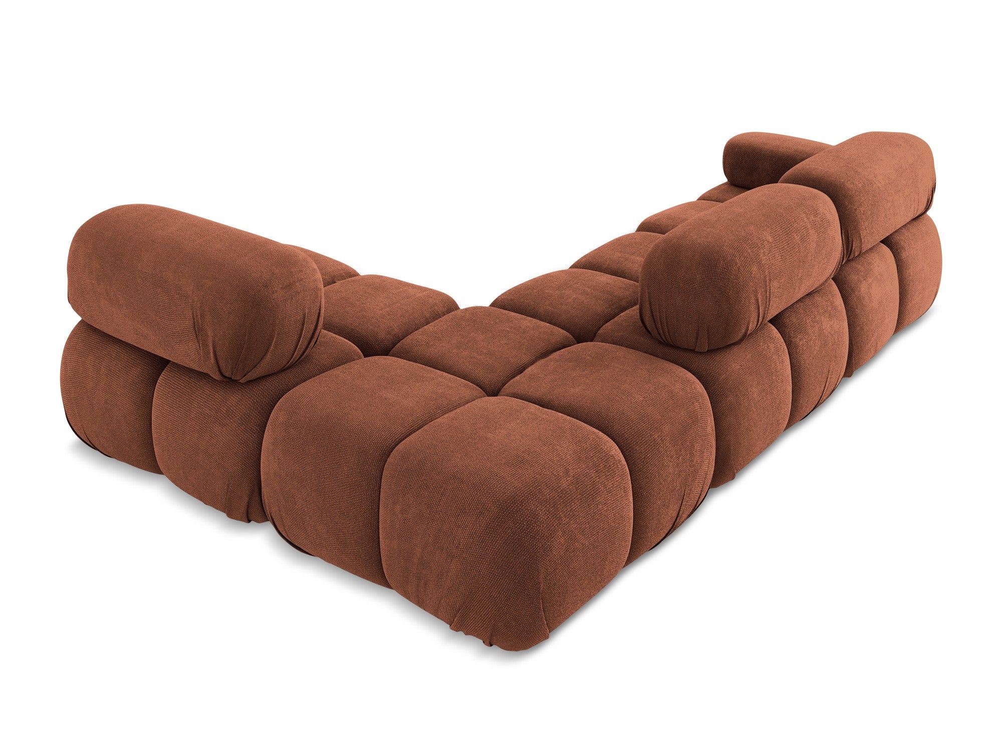 Right-facing modular corner sofa LOKUA terracotta chenille