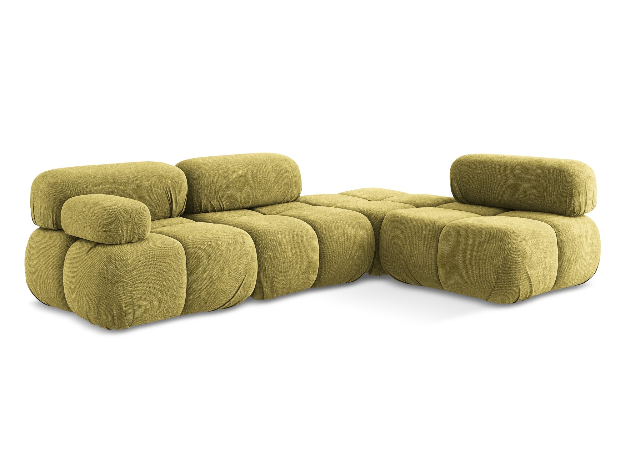 Right-sided modular corner sofa LOKUA lime chenille