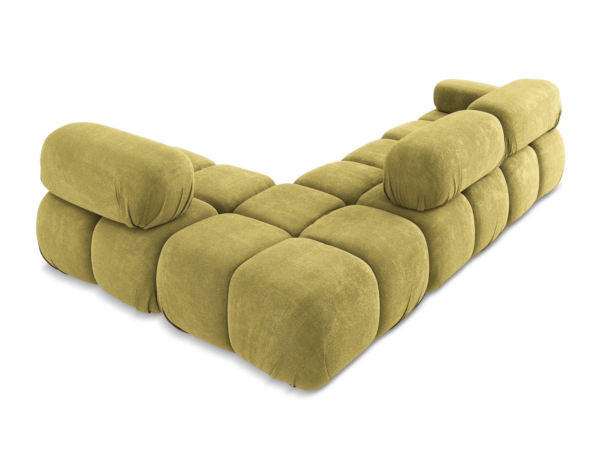 Right-sided modular corner sofa LOKUA lime chenille