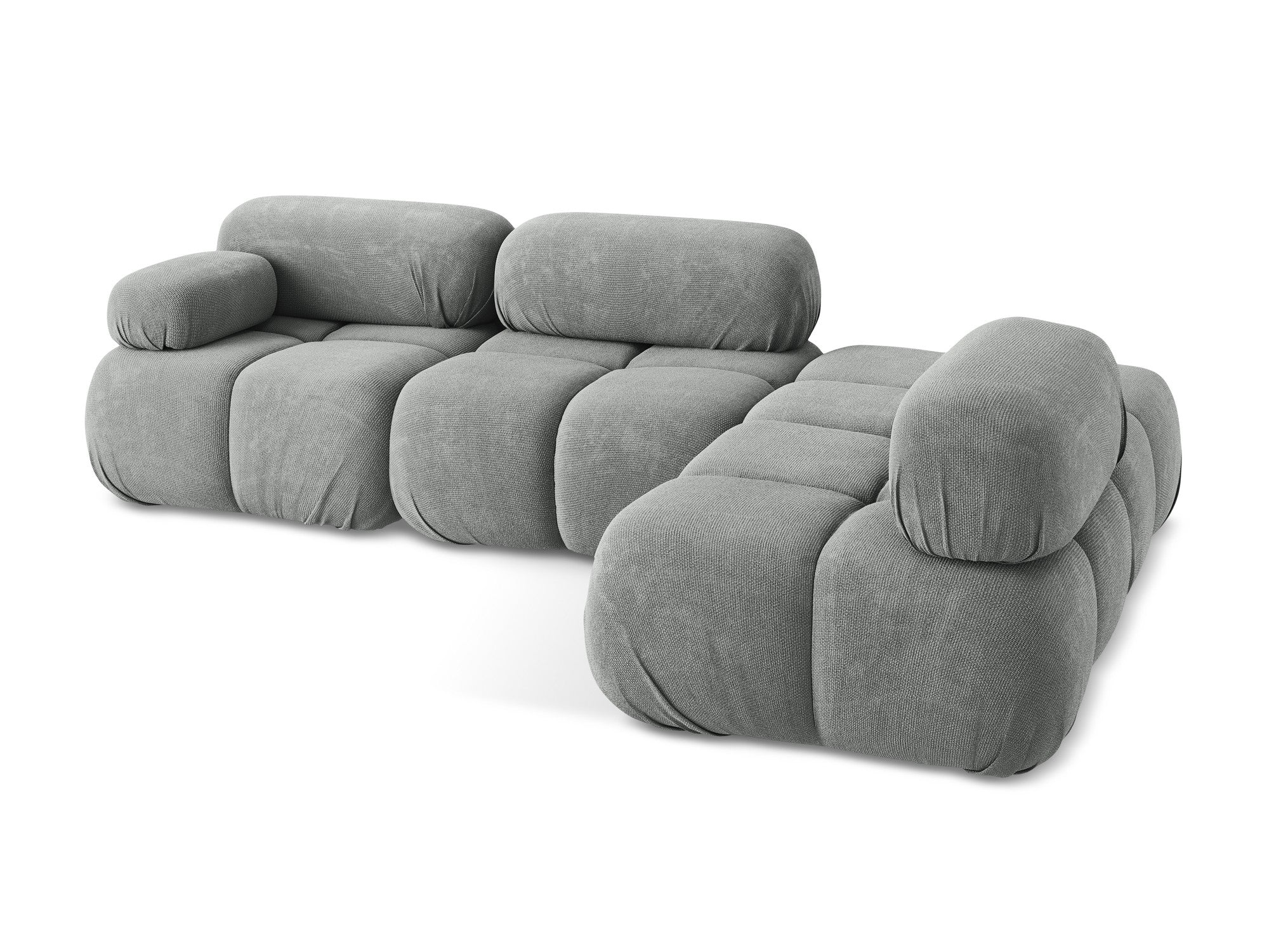 Right-facing modular corner sofa LOKUA gray chenille