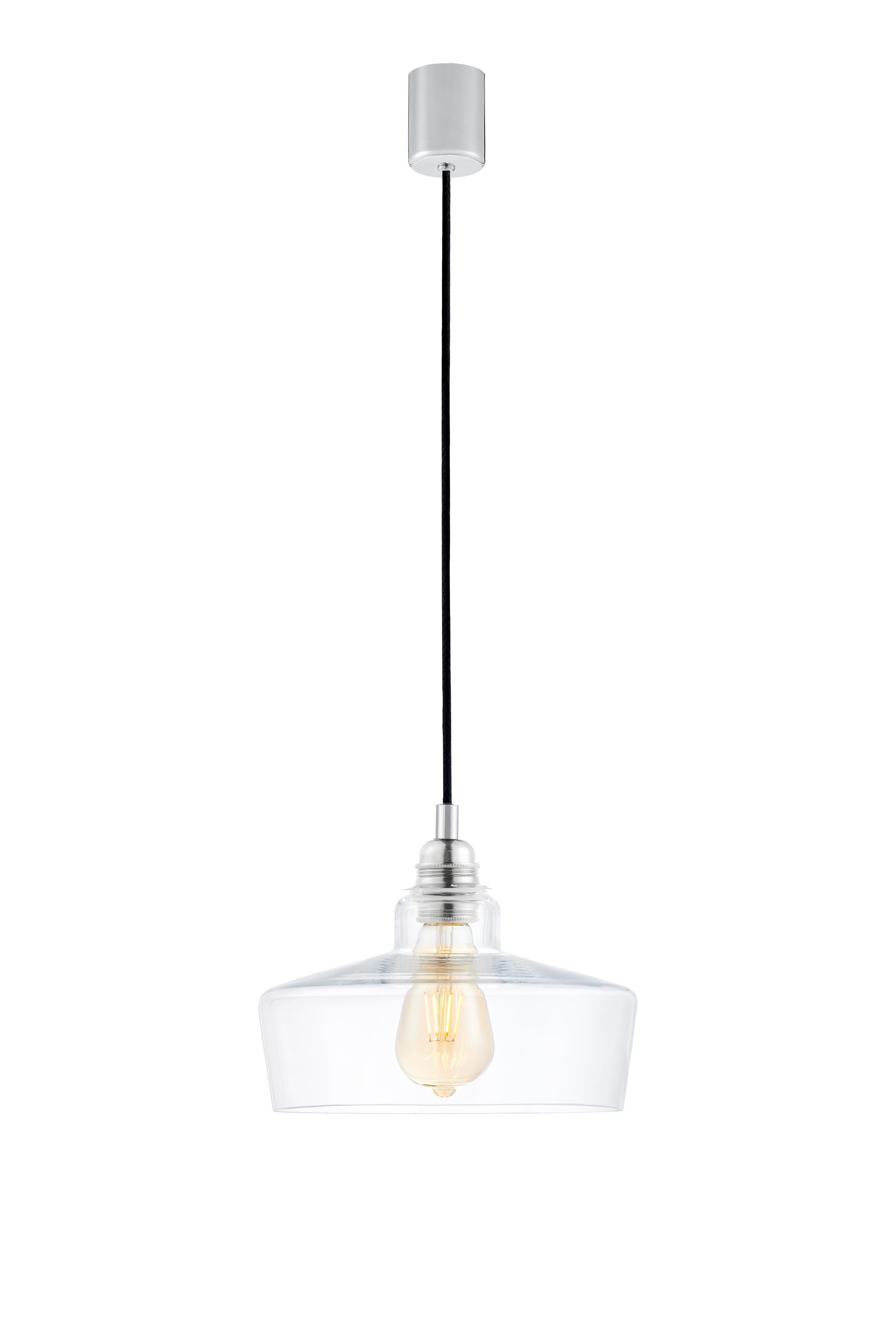 Závesná lampa LONGIS III priehľadná s lesklým chrómom