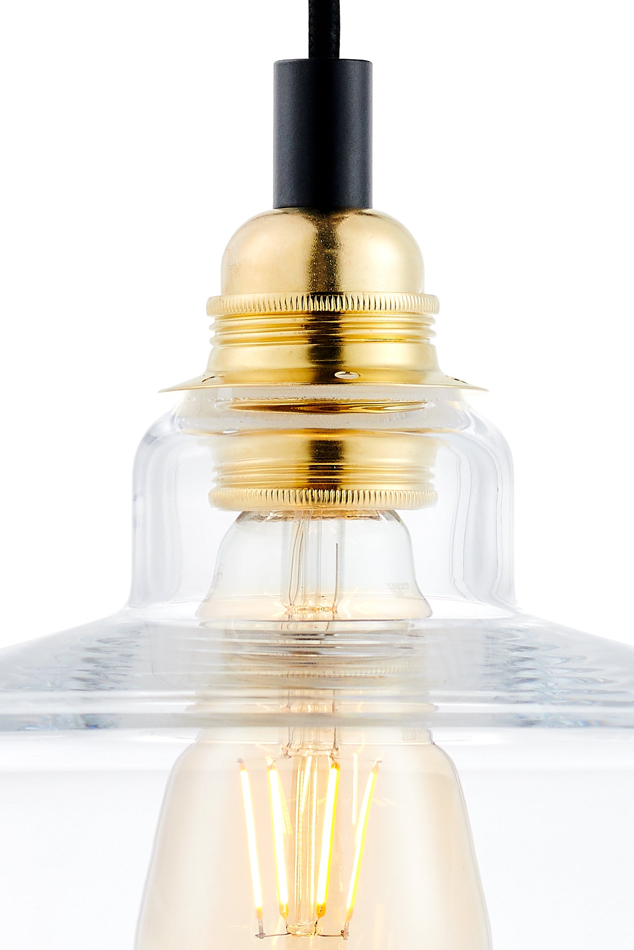 Závesná lampa LONGIS III priehľadná so zlatou