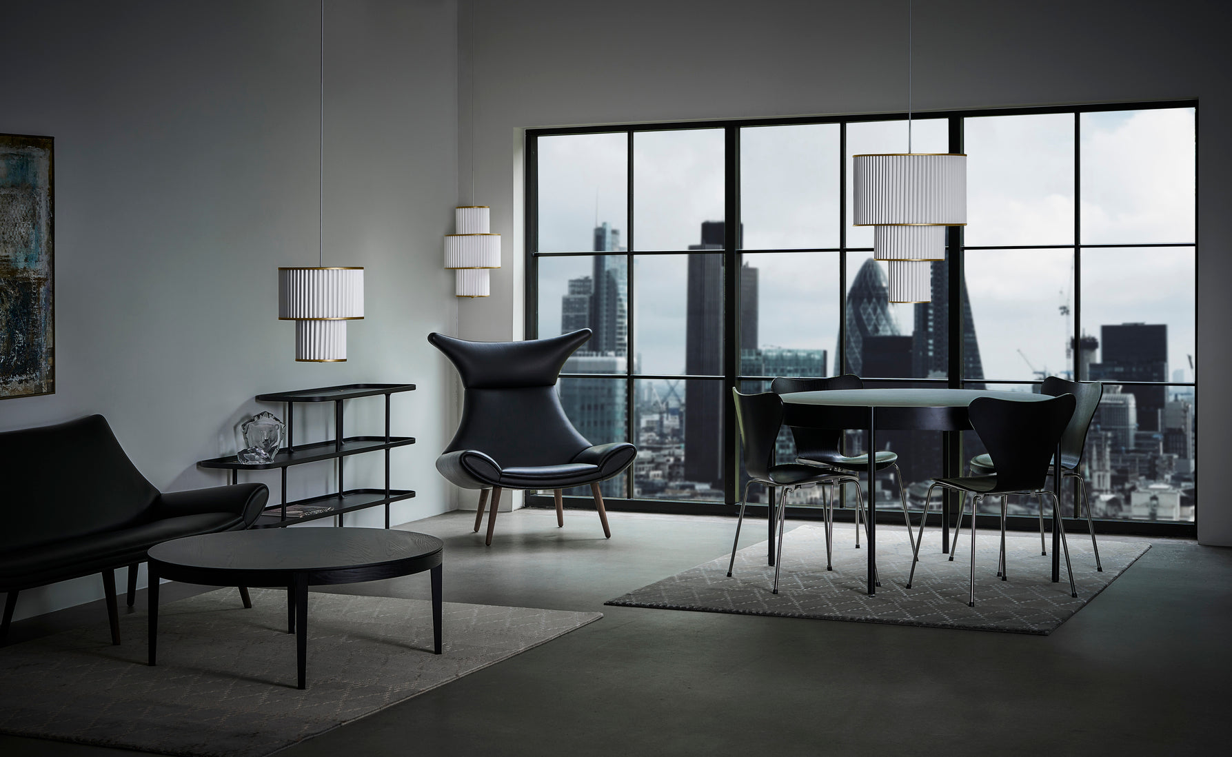 Závesná lampa MODEL 110 PLIVELLO biela so zlatou