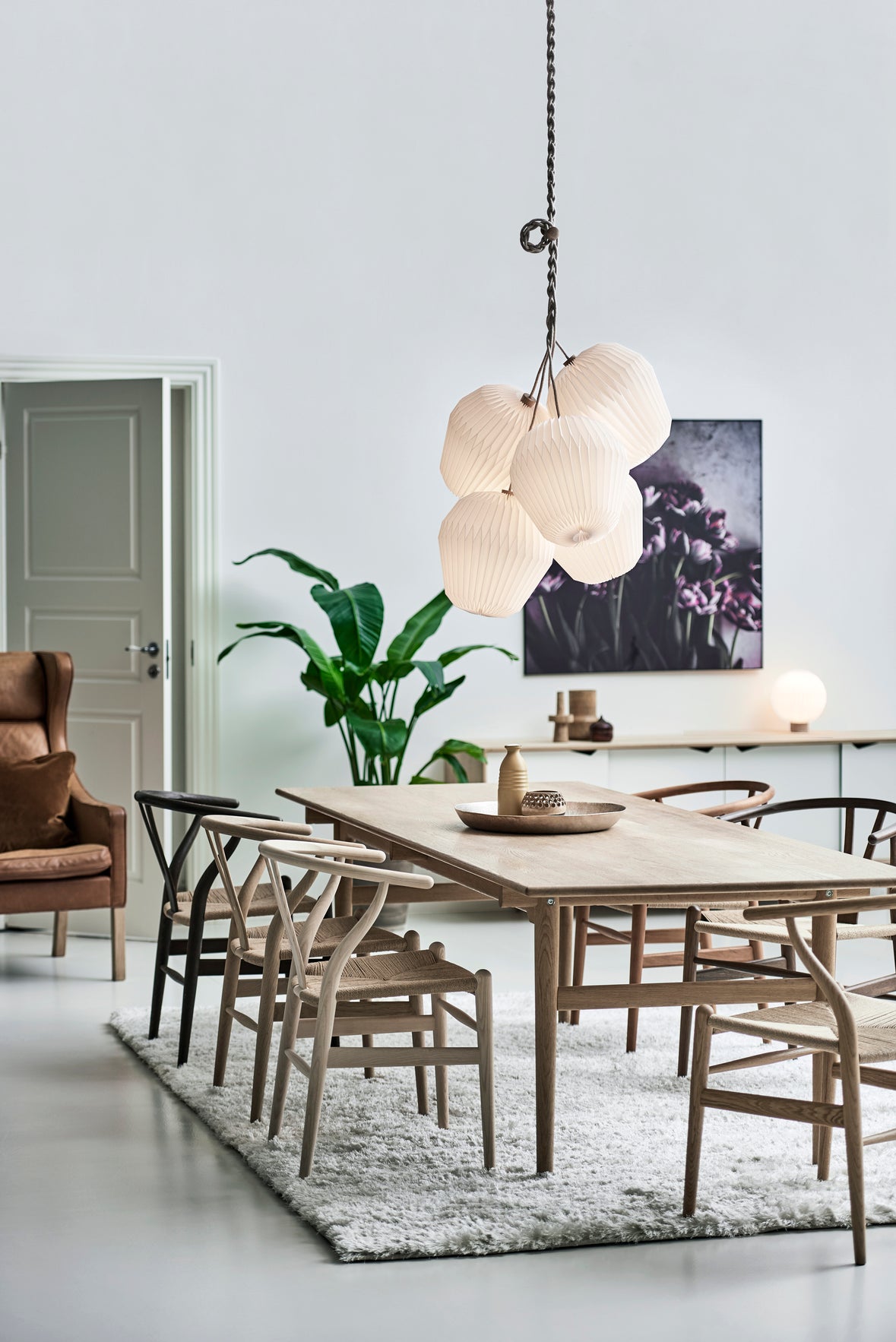 Závesná lampa MODEL 130 KYTICA 5 biela