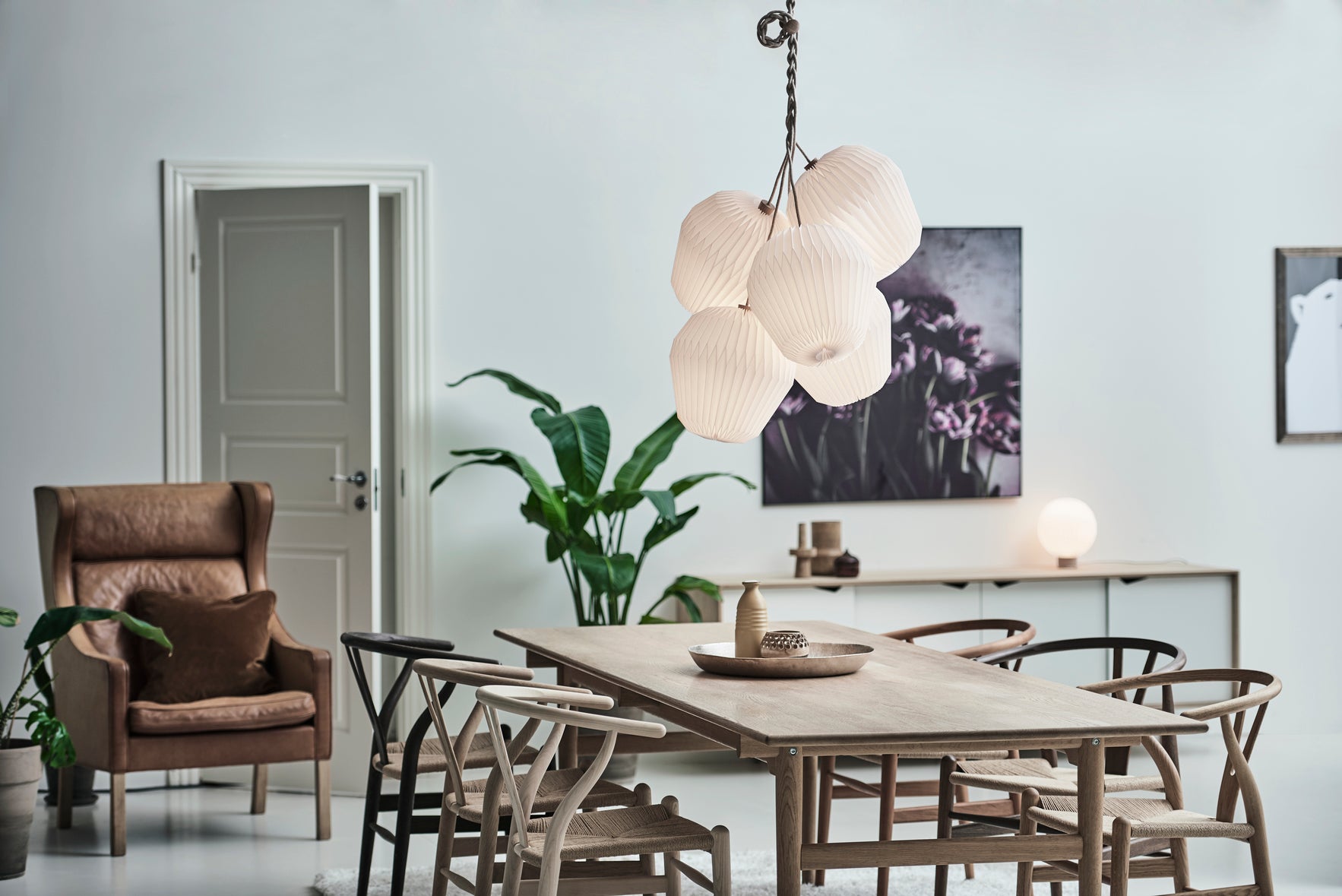 Závesná lampa MODEL 130 KYTICA 5 biela