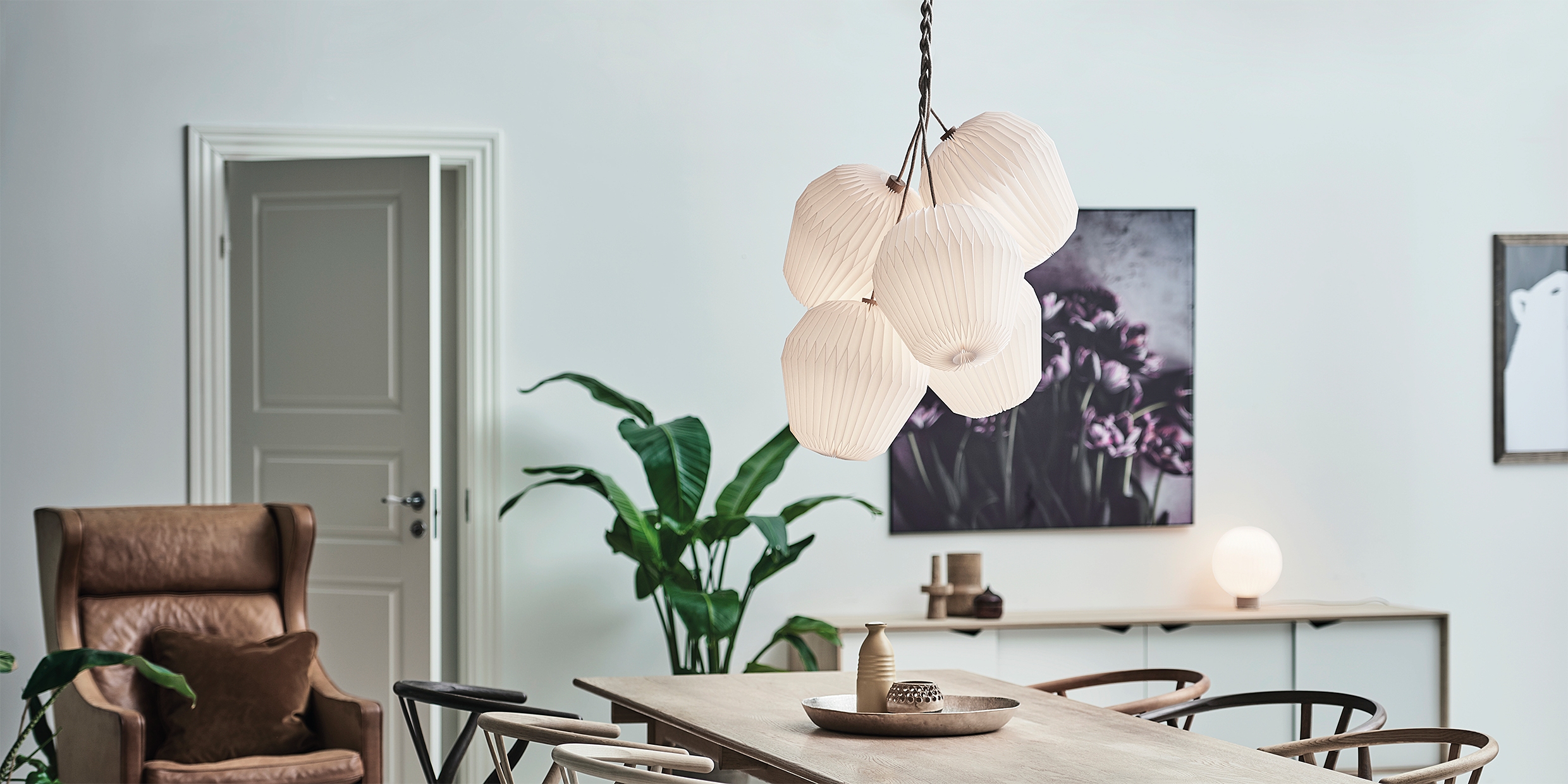 Závesná lampa MODEL 130 KYTICA 5 biela