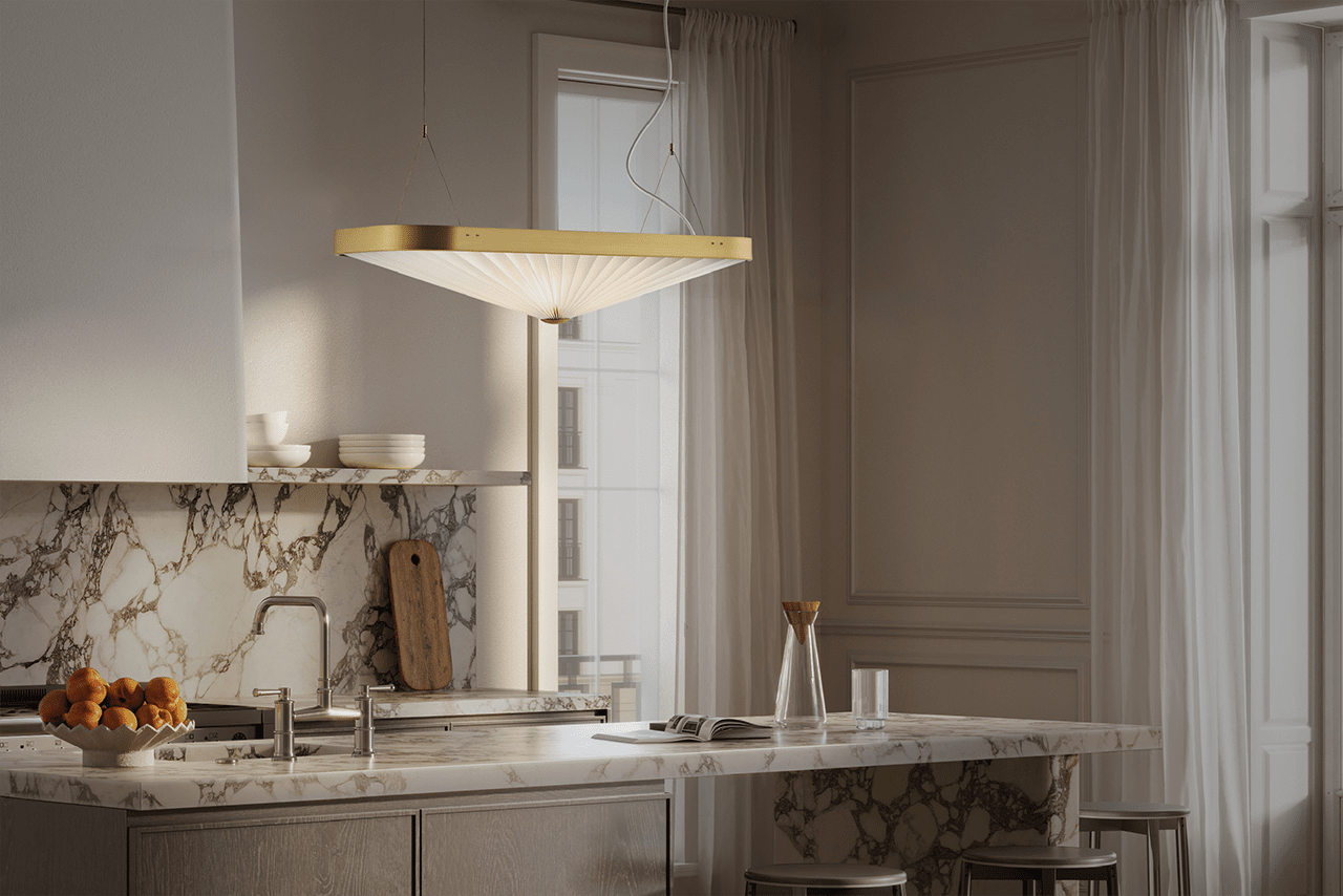 Závesná lampa MODEL 197 CELINE biela so zlatou