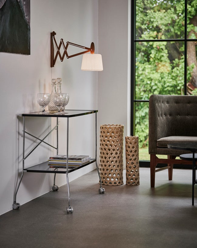 Nástenná lampa MODEL 223 120 SAX biela s jasným dubovým podstavcom