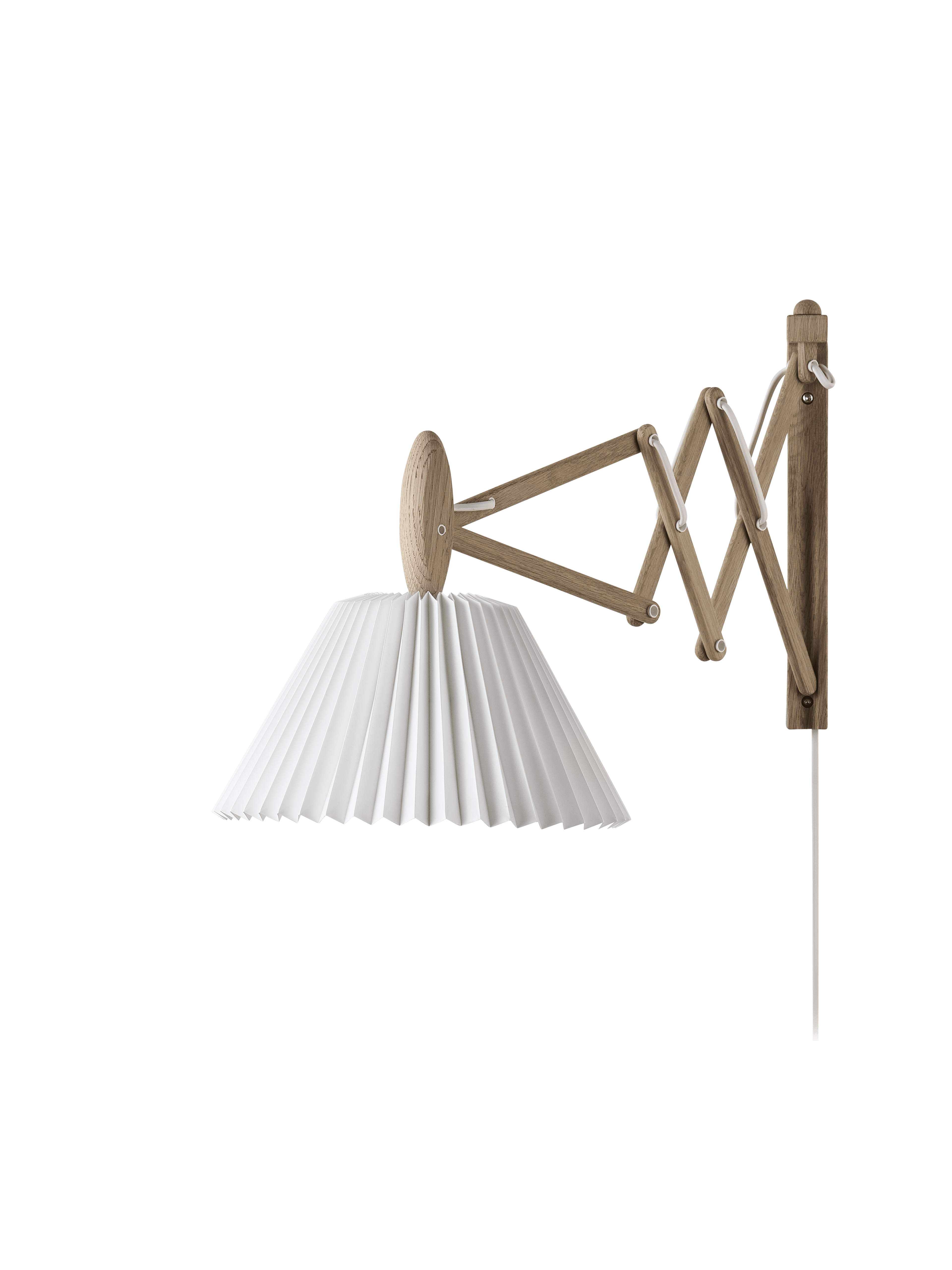 Nástenná lampa MODEL 223 2/17 SAX biela s jasným dubovým podstavcom