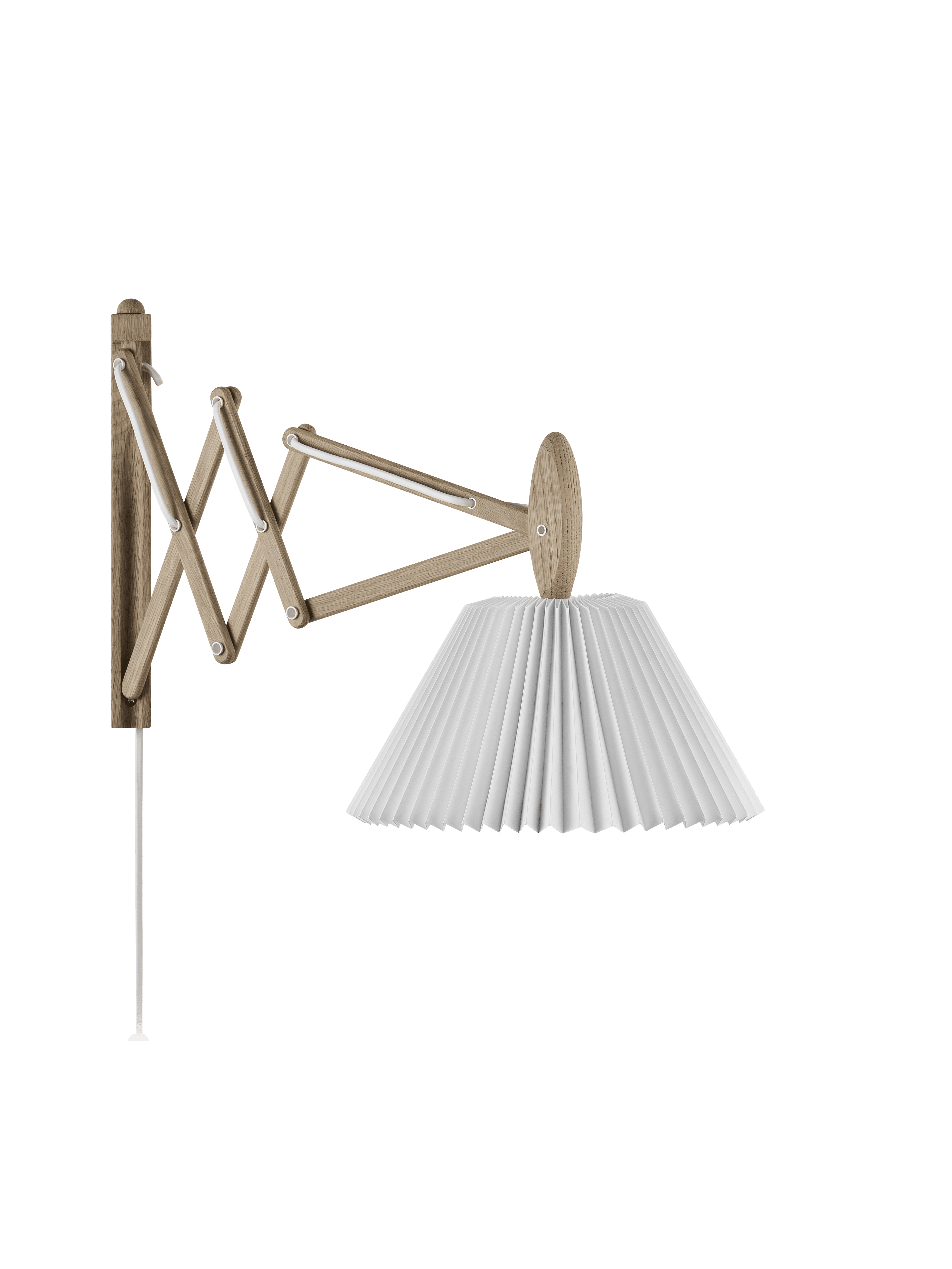 Nástenná lampa MODEL 223 2/17 SAX biela s jasným dubovým podstavcom