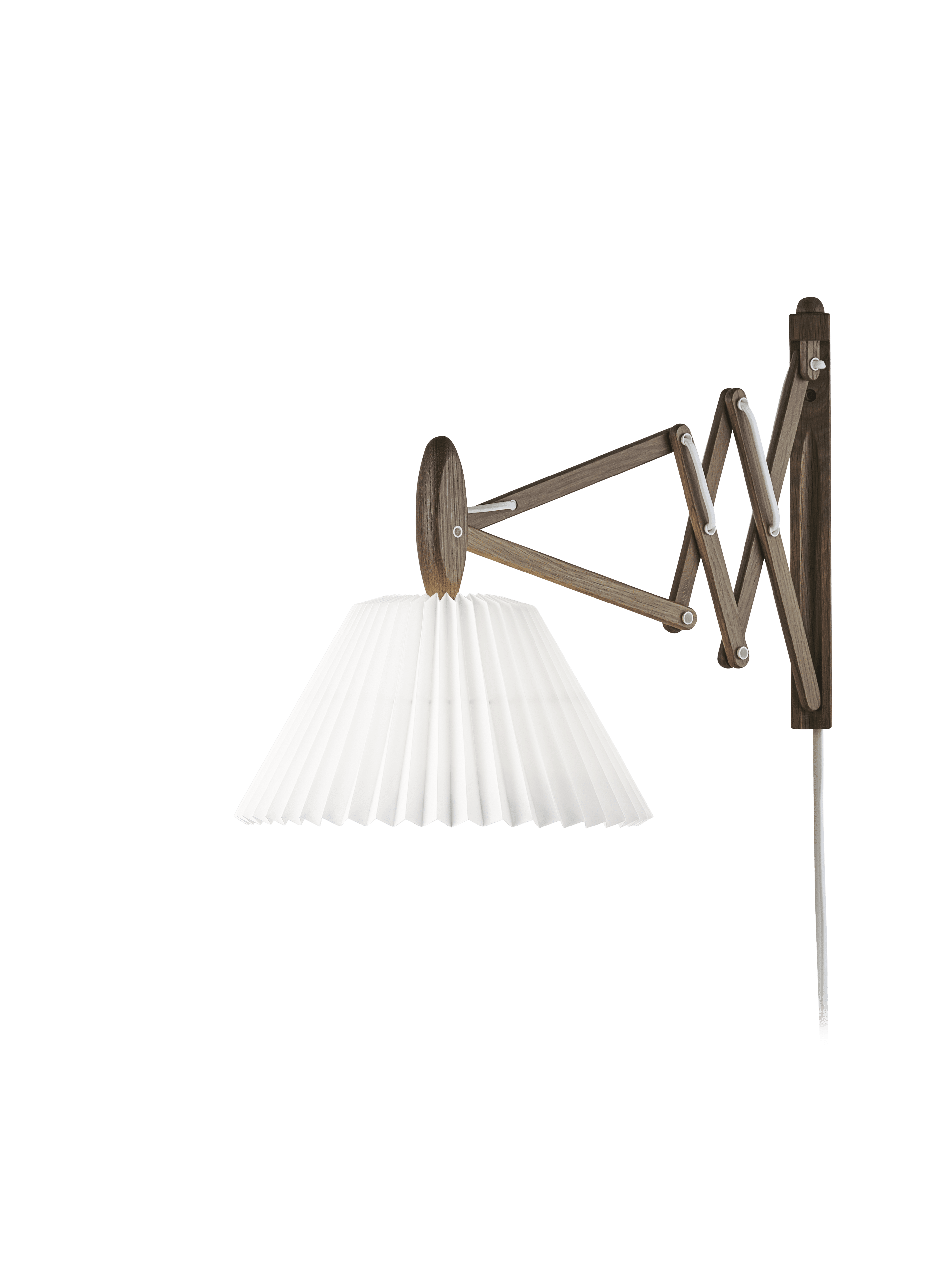 Nástenná lampa MODEL 223 2/17 SAX biela s tmavým dubovým podstavcom