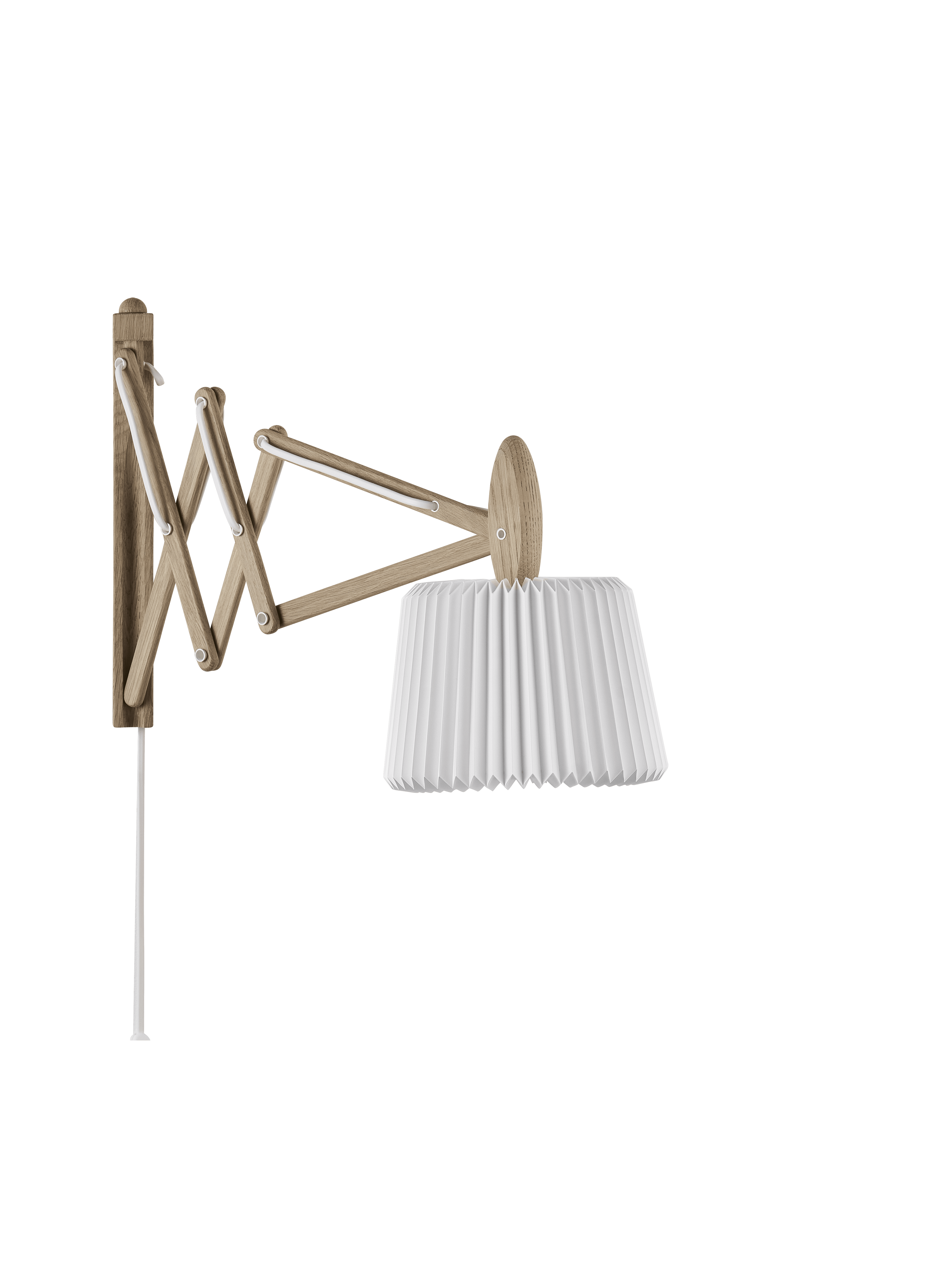 Nástenná lampa MODEL 223 120 SAX biela s jasným dubovým podstavcom