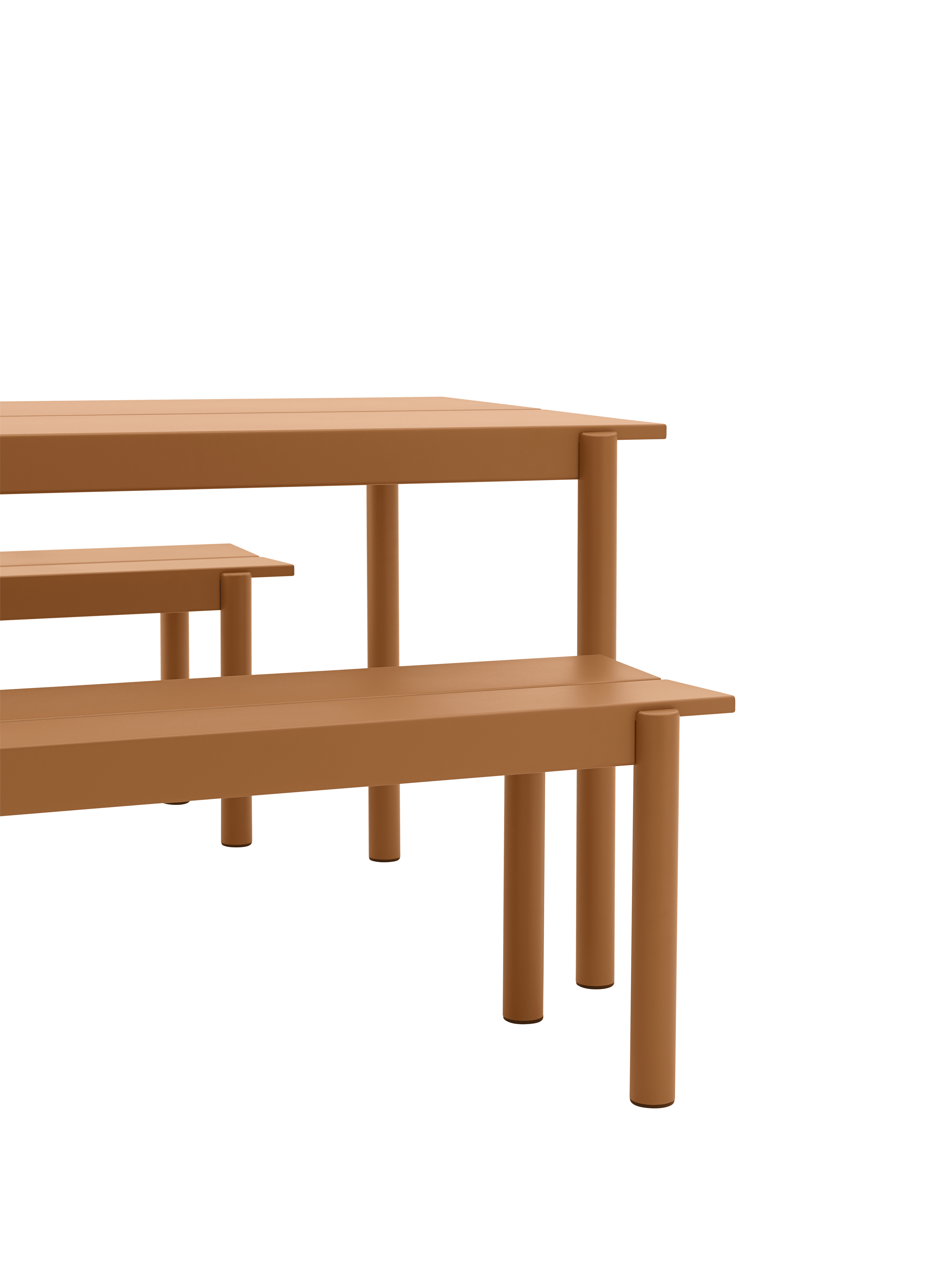 LINEAR Orange Steel Outdoor Bench