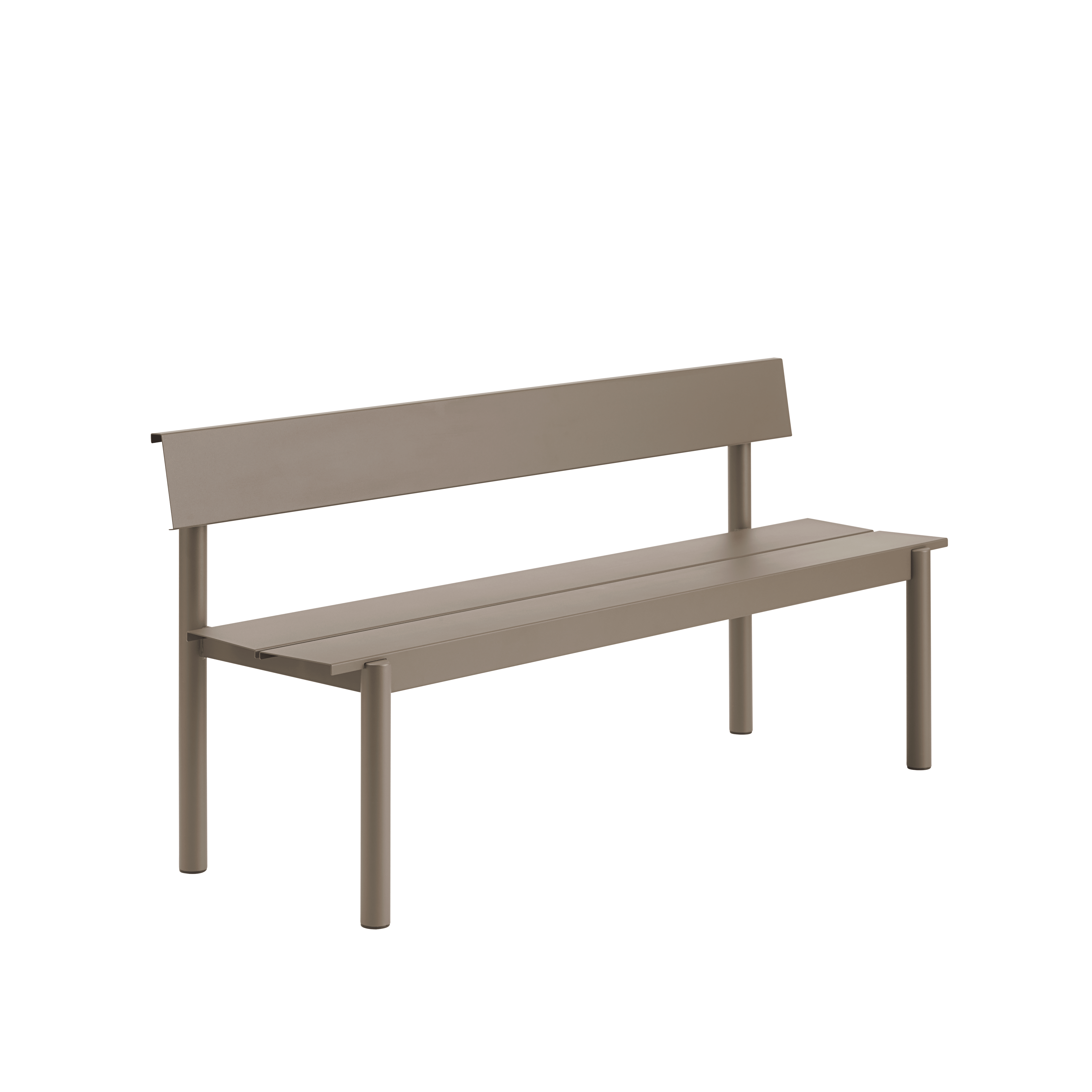 Záhradná lavica s opierkou LINEAR taupe oceľ