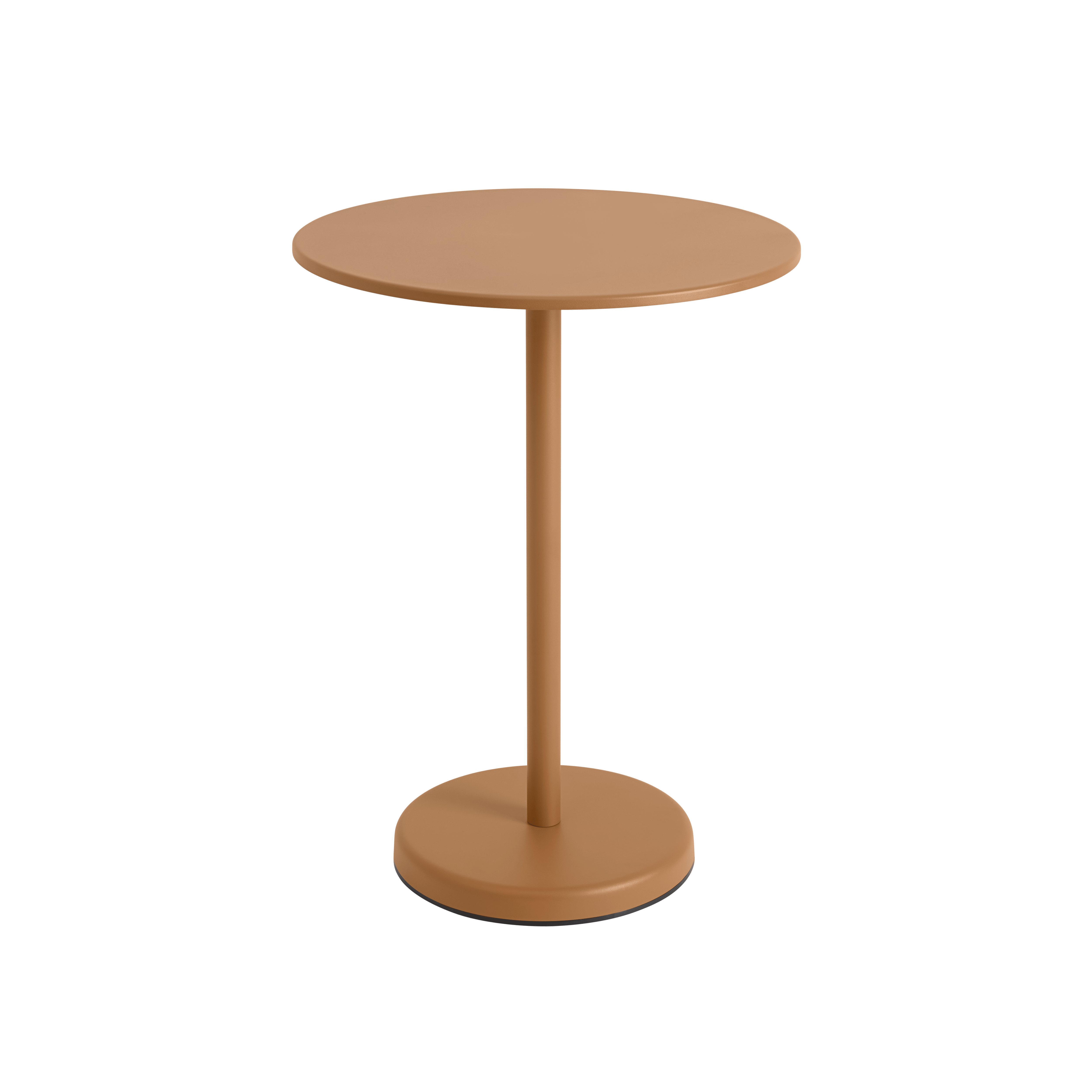 Round outdoor bar table LINEAR orange steel