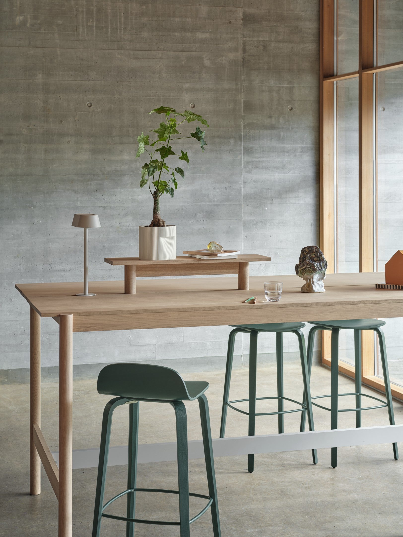 Stôl do kancelárie LINEAR SYSTEM HIGH - KONFIGURÁCIA 2 dubová dyha