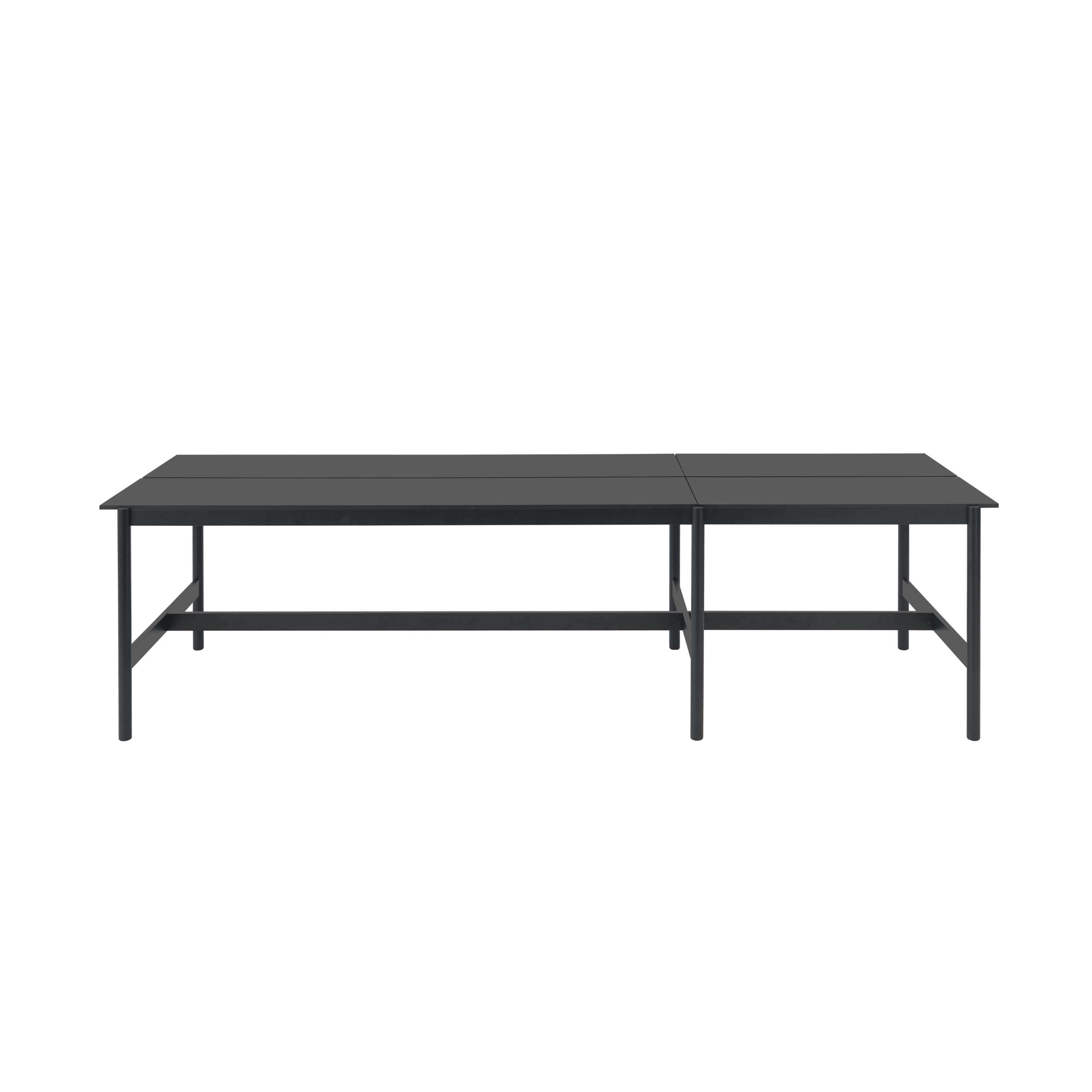 Stôl do kancelárie LINEAR SYSTEM HIGH - KONFIGURÁCIA 1 čierny nanolaminát s čiernym podstavcom