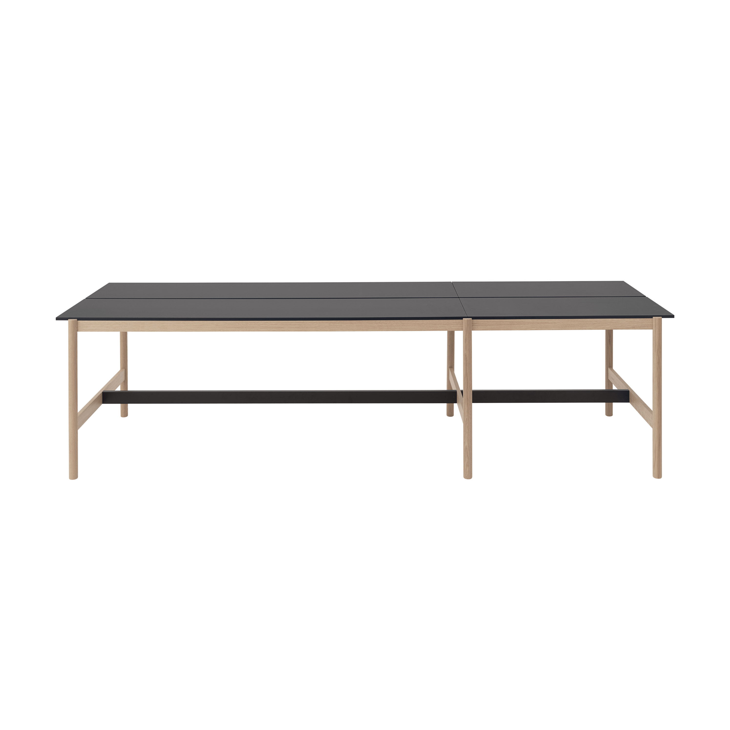 Stôl do kancelárie LINEAR SYSTEM HIGH - KONFIGURÁCIA 1 čierny nanolaminát s dubovou základňou