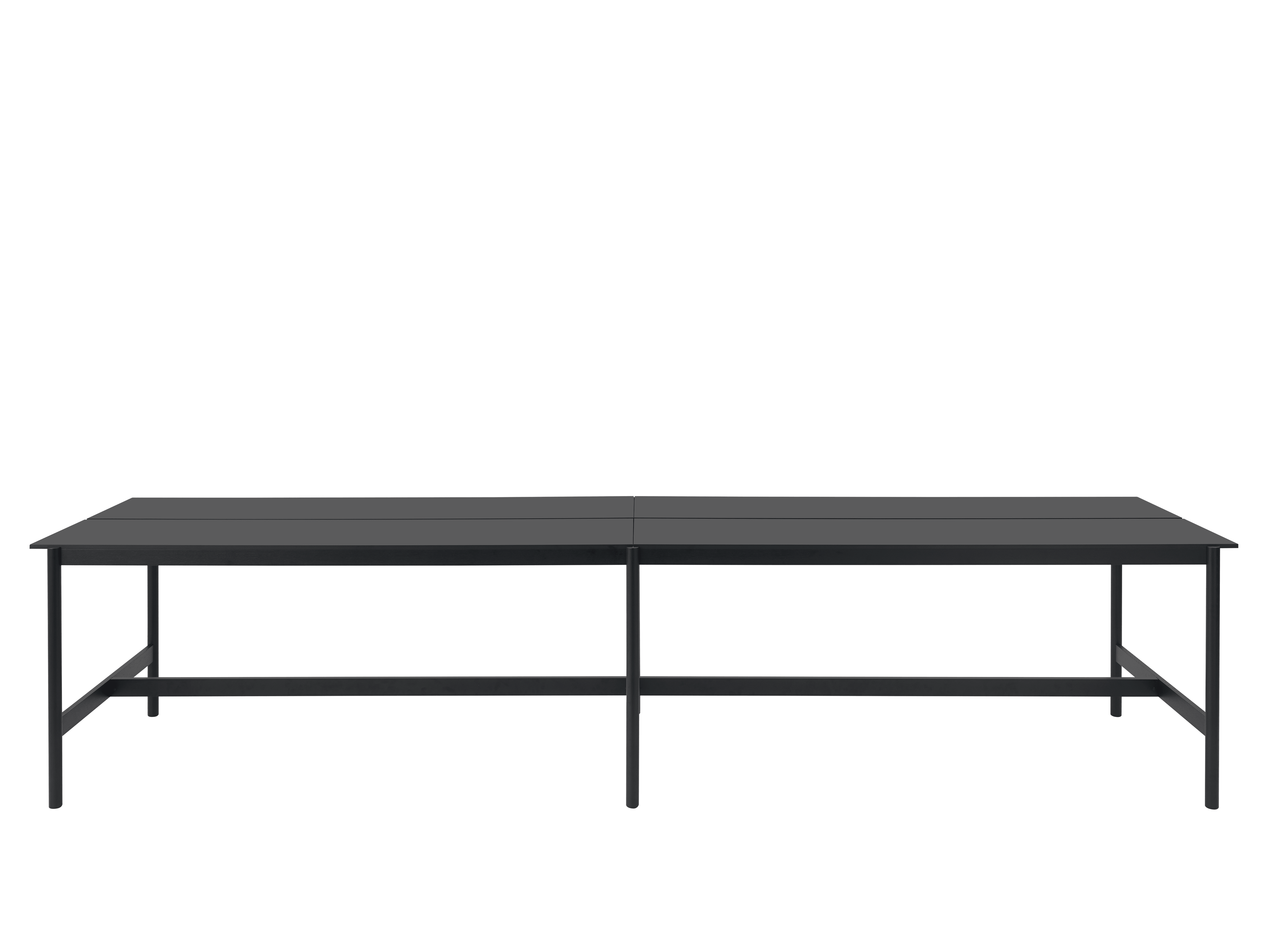 Stôl do kancelárie LINEAR SYSTEM HIGH - KONFIGURÁCIA 2 čierny nanolaminát s čiernym podstavcom