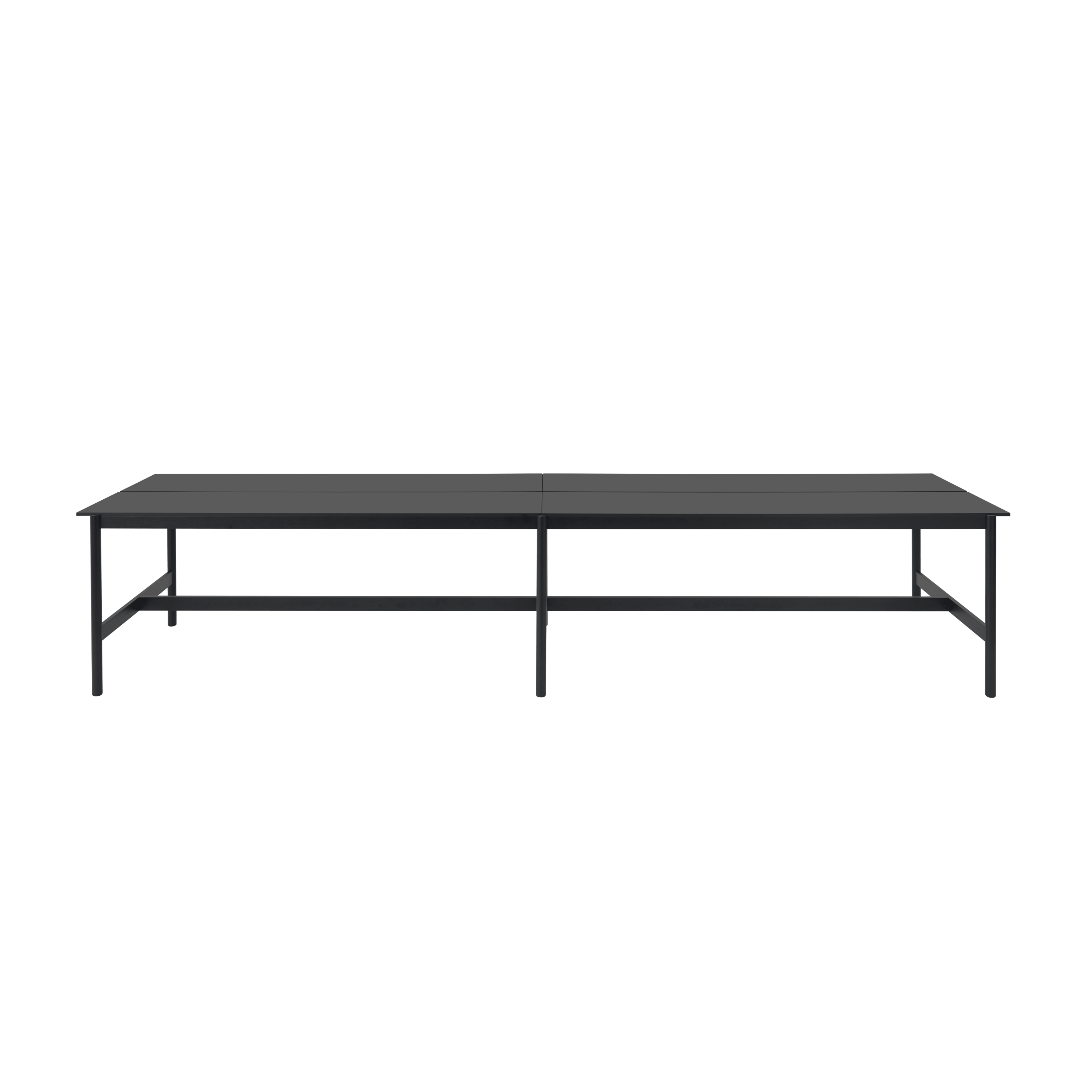 Stôl do kancelárie LINEAR SYSTEM HIGH - KONFIGURÁCIA 2 čierny nanolaminát s čiernym podstavcom