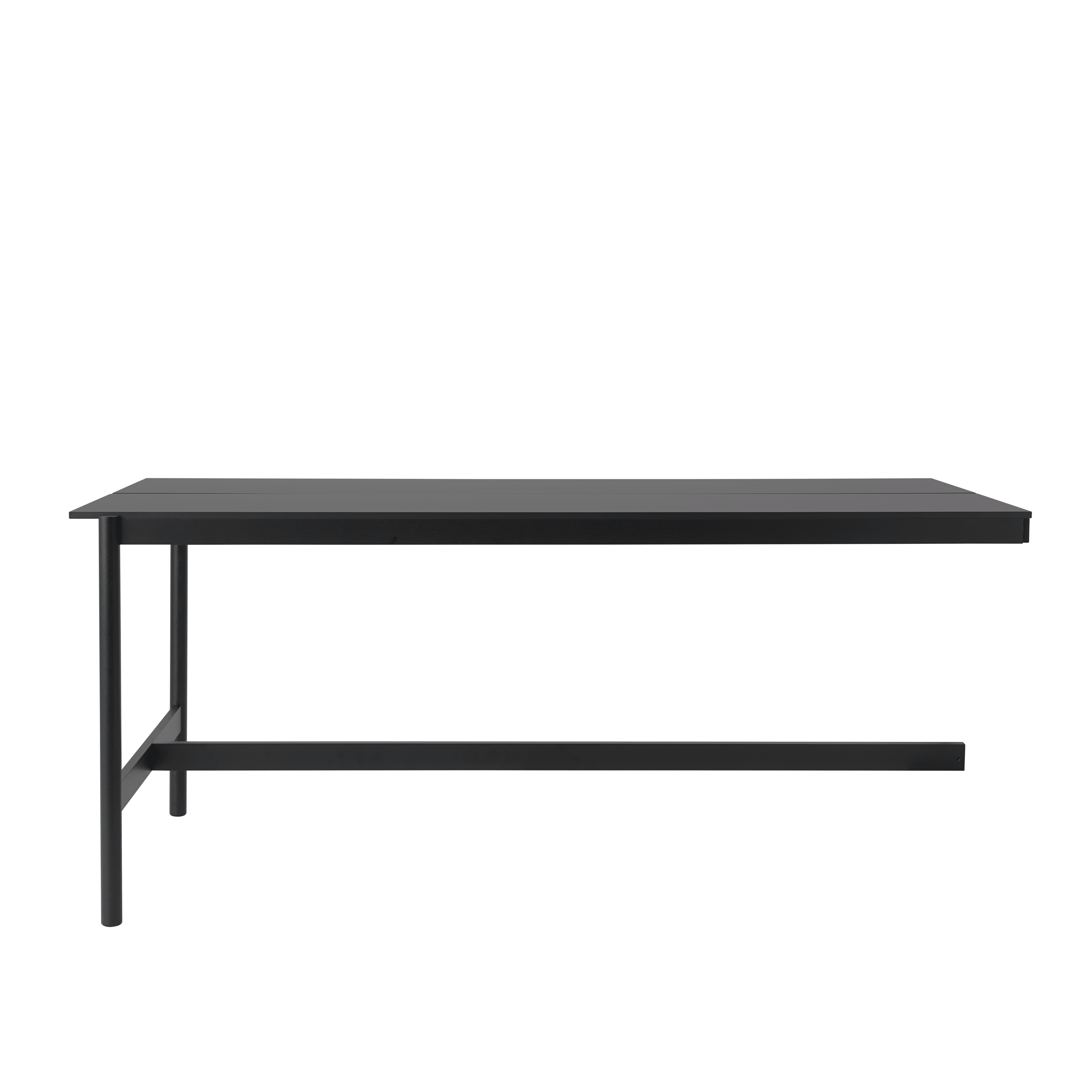 Stôl do kancelárie LINEAR SYSTEM HIGH - KONFIGURÁCIA 2 čierny nanolaminát s čiernym podstavcom