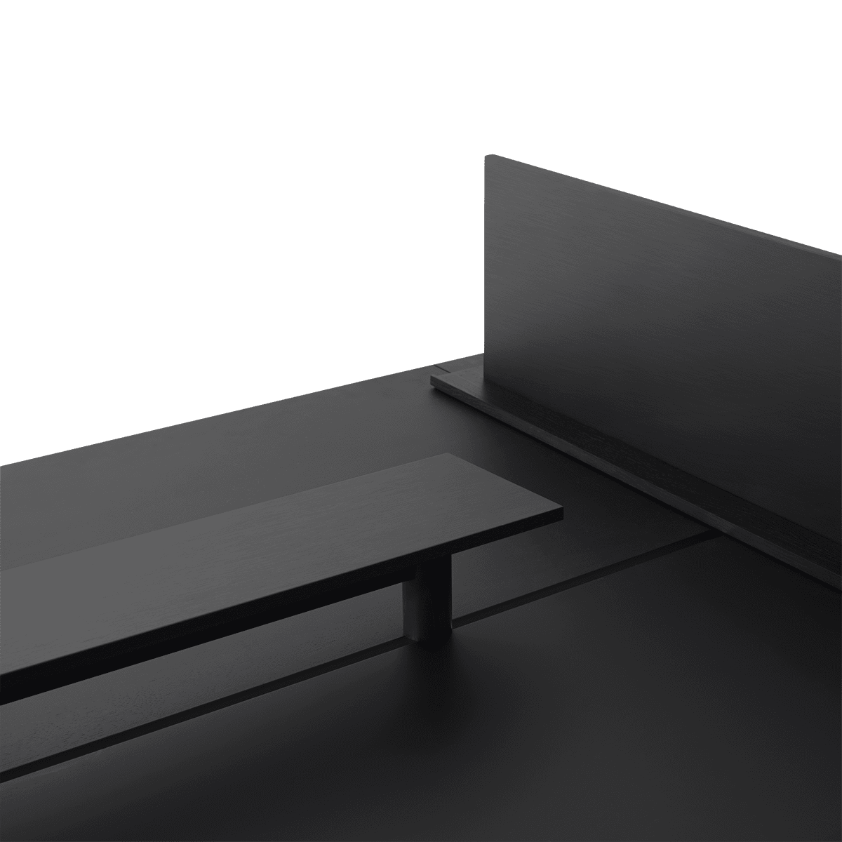LINEAR SYSTEM HIGH Office Table in Black Nanolaminate with Oak Base