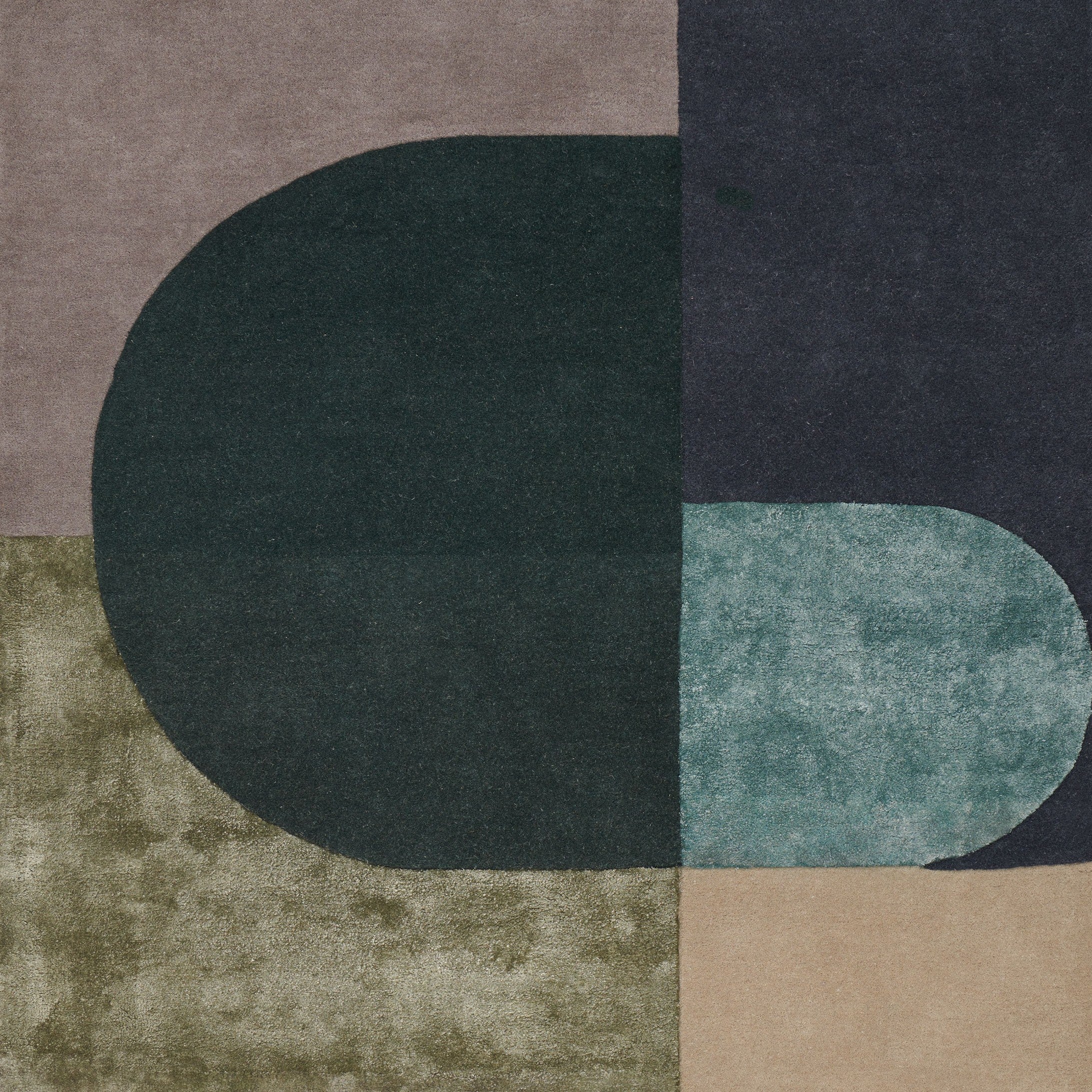 VILJA Rug - GREEN beige with green