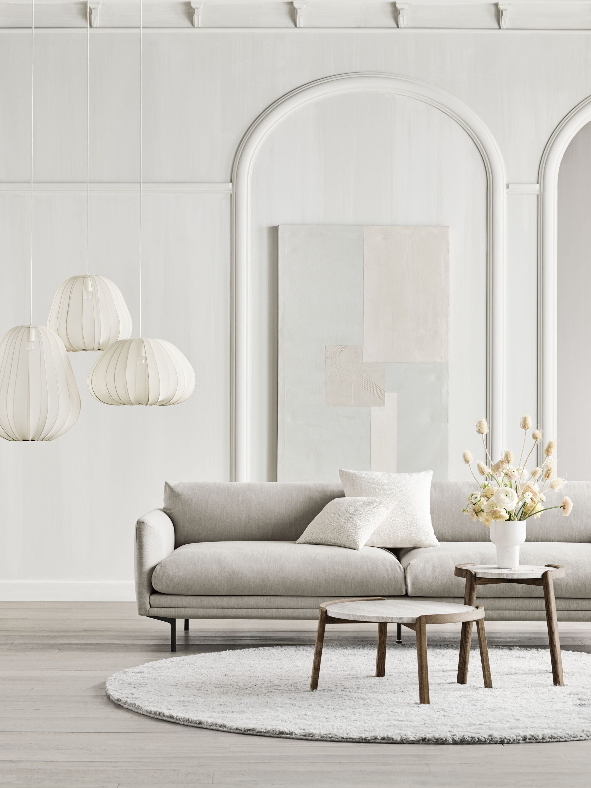 Kruhový koberec ALVE krémový