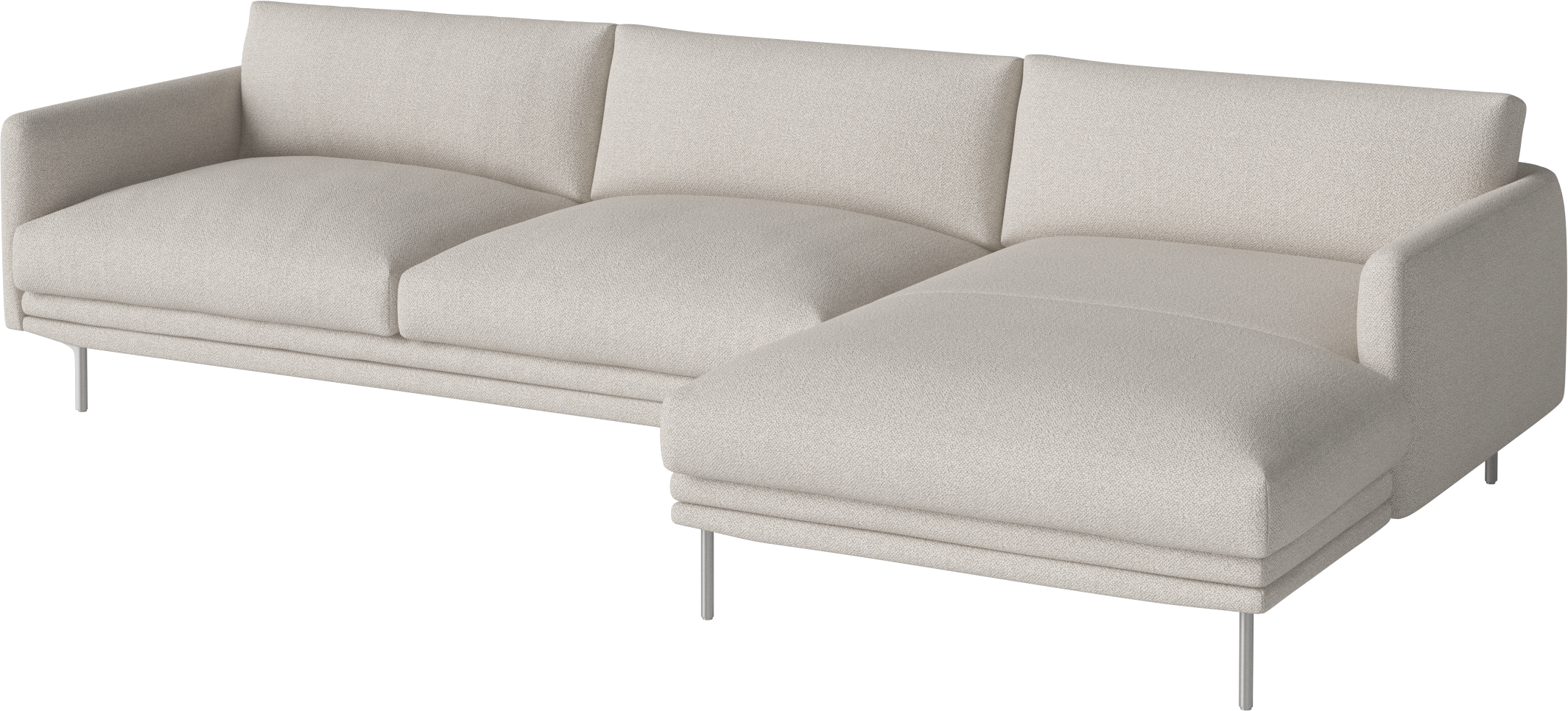 Pravostranný rohový gauč LOMI s kovovým podstavcom