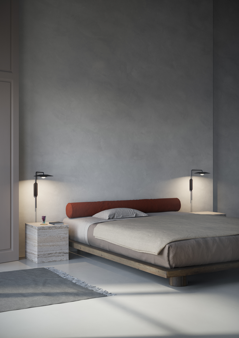 KOINÉ black wall lamp with arm