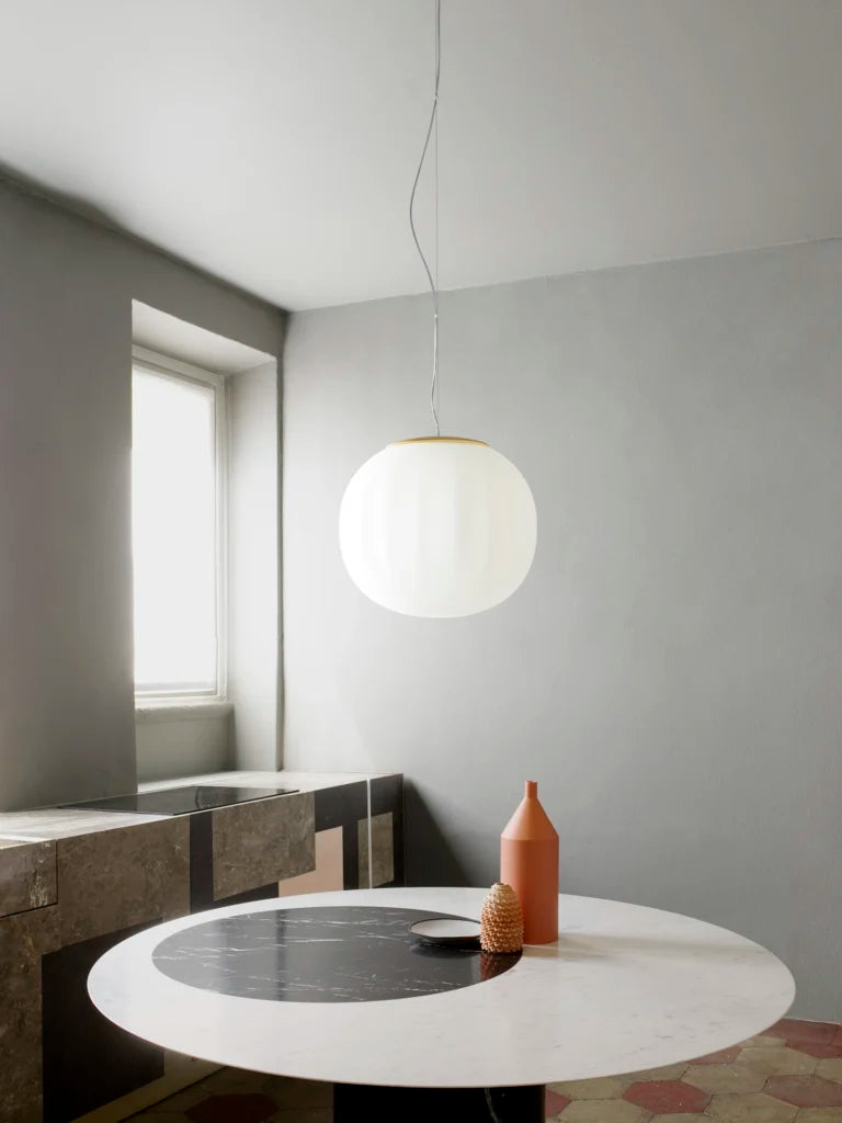 Solid white hanging lamp